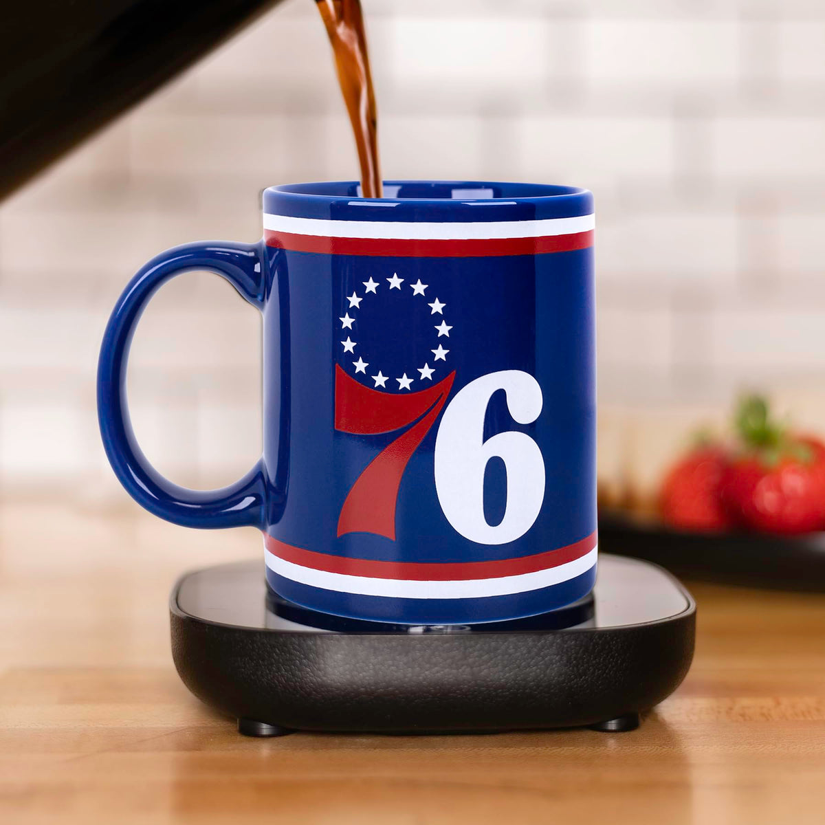 Uncanny Brands Nba Philadelphia 76Ers Logo Mug Warmer With Mug Keeps Your Favorite Beverage Warm - Auto Shut On/Off