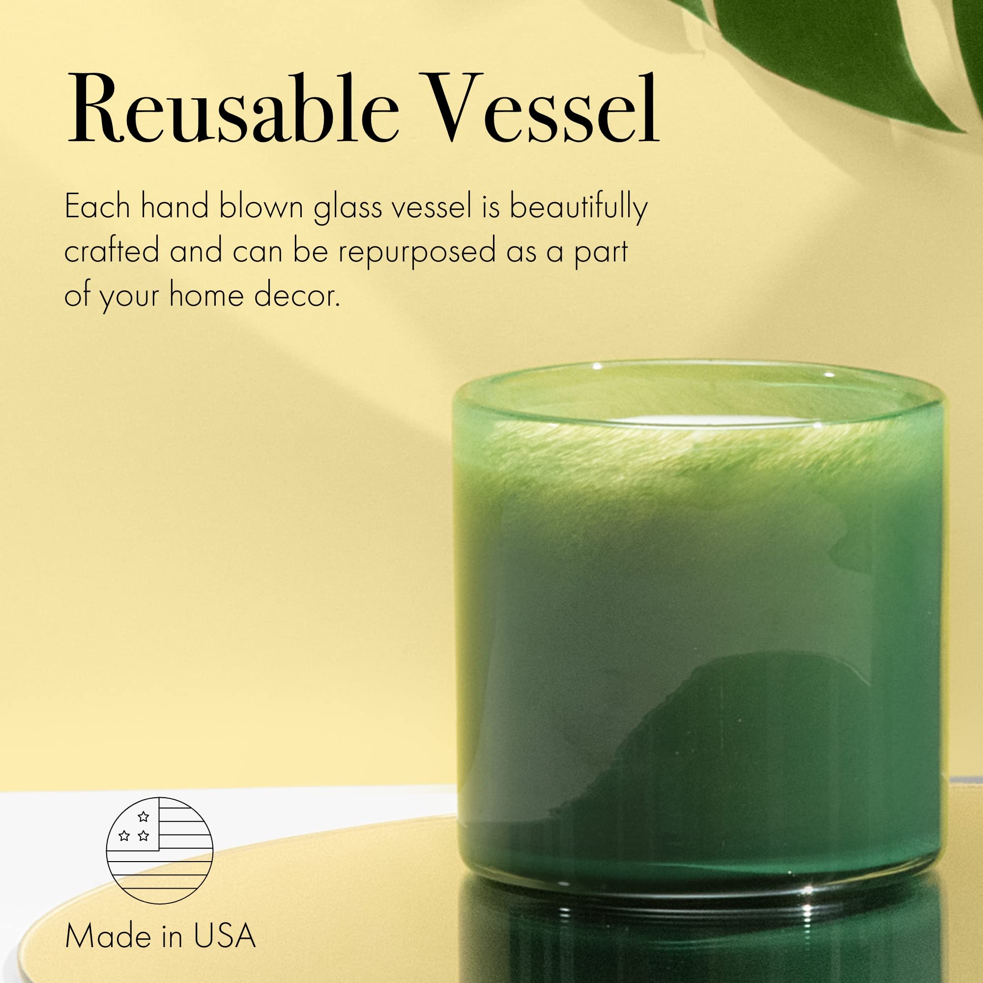 LAFCO New York Signature Candle, Jungle Bloom - 15.5 oz - 90-Hour Burn Time - Reusable, Hand Blown Glass Vessel - Made in The US