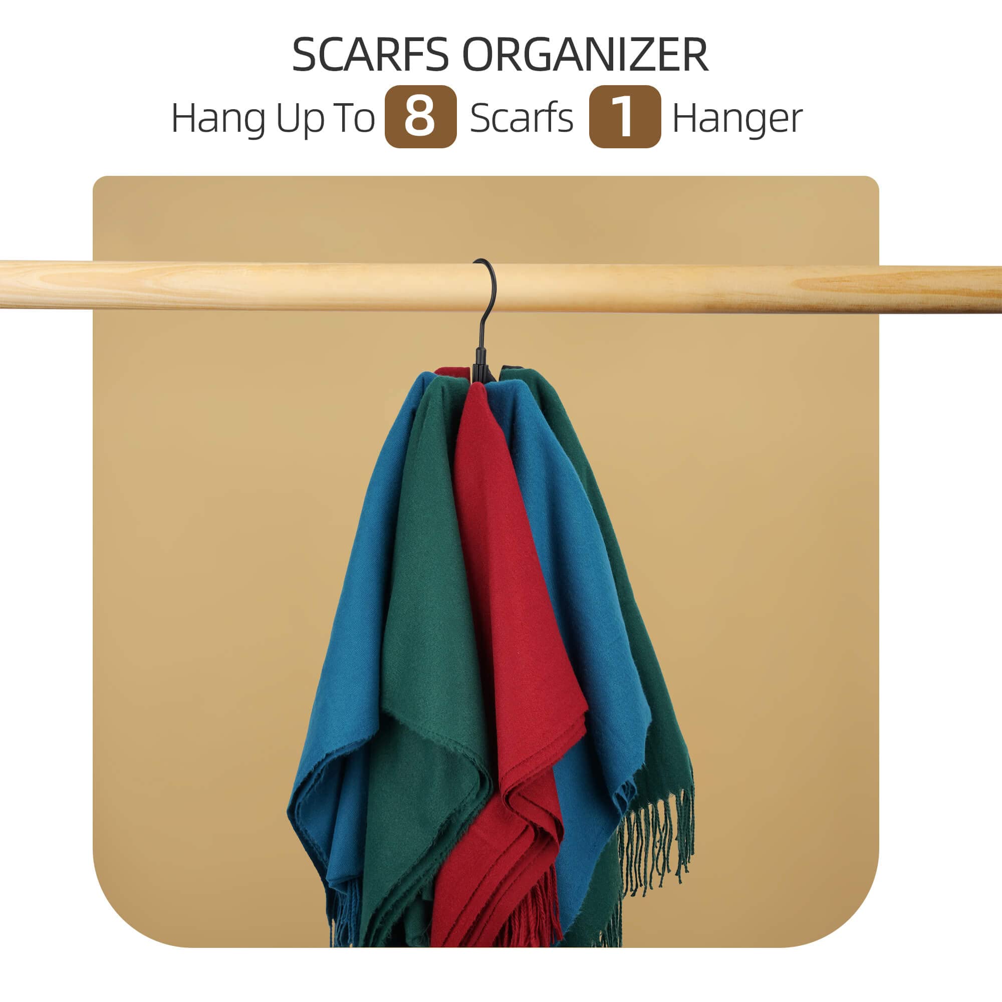 Zedodier Belt Hanger, 4 Pack Rotatable Belt Rack Closet Accessories Organizer, Maximum 24 Storage Capacity, Hanging Holder Stora