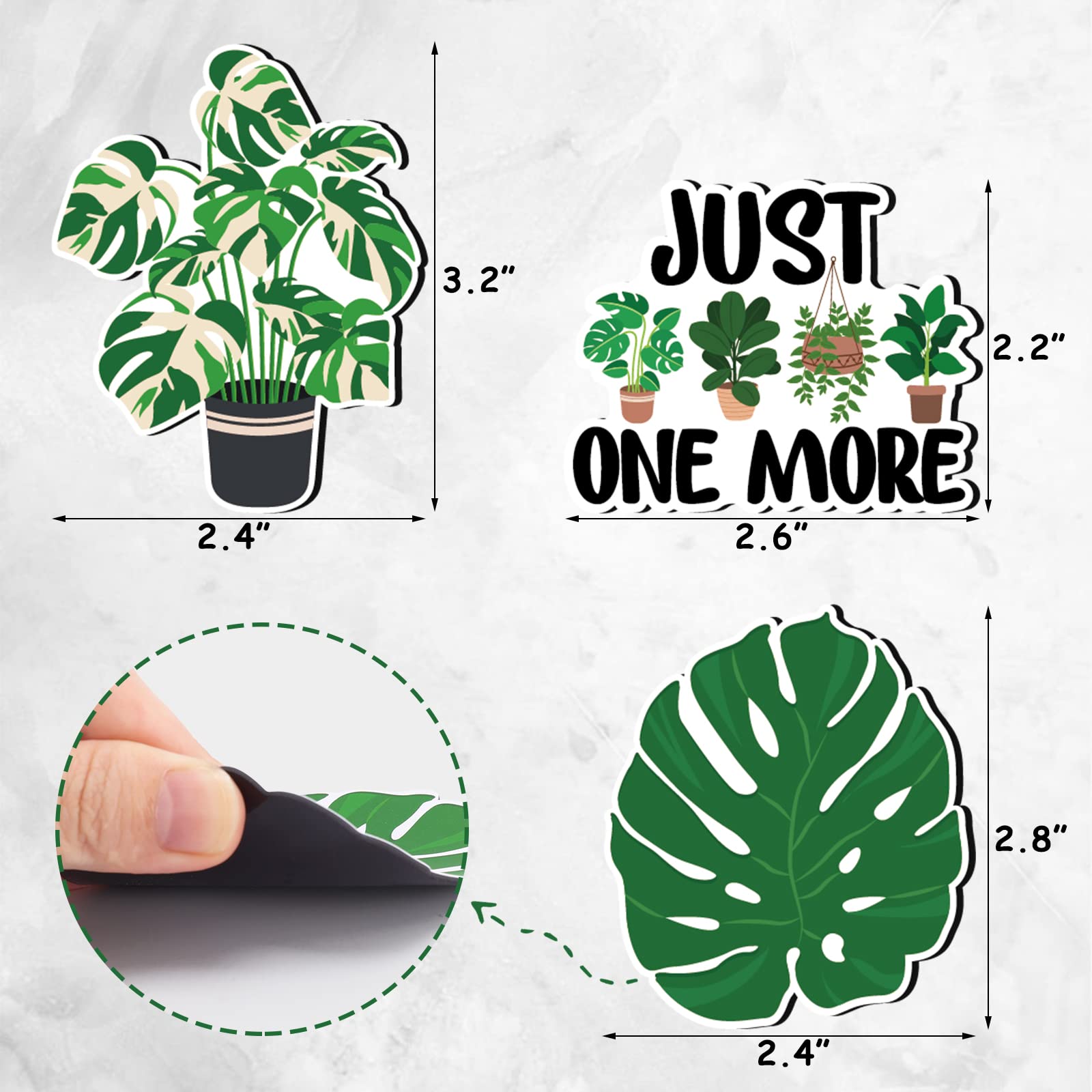 Huray Rayho Plant Fridge Magnets Cute Monstera Leaf House Refrigerator Magnets Decal Just One More Plant Signs Housewarming Gift