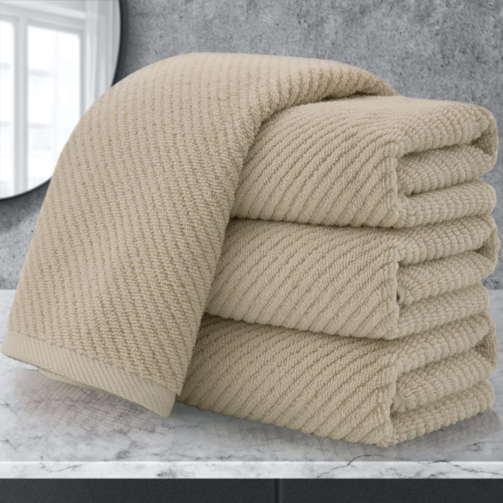 Voova & Movas Hand Towels For Bathroom Set Of 4, Large 18''X 28'' - 100% Cotton | Lightweight | Thick | Quick Dry | Soft | Absor