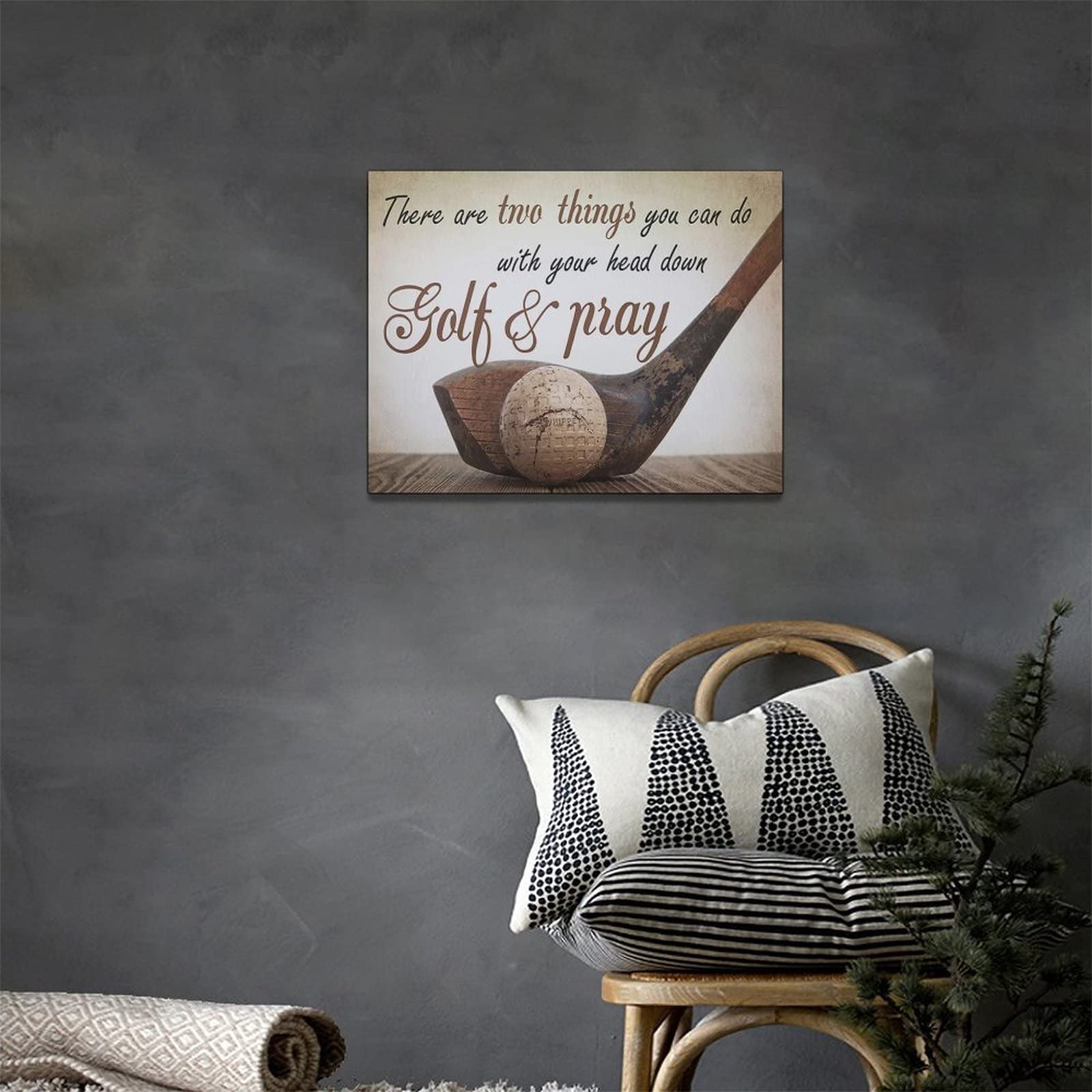 Golf Wall Art Sports Golf Pictures Wall Decor Motivational Quotes Canvas Painting Artwork Modern Home Decorations Framed For Bed