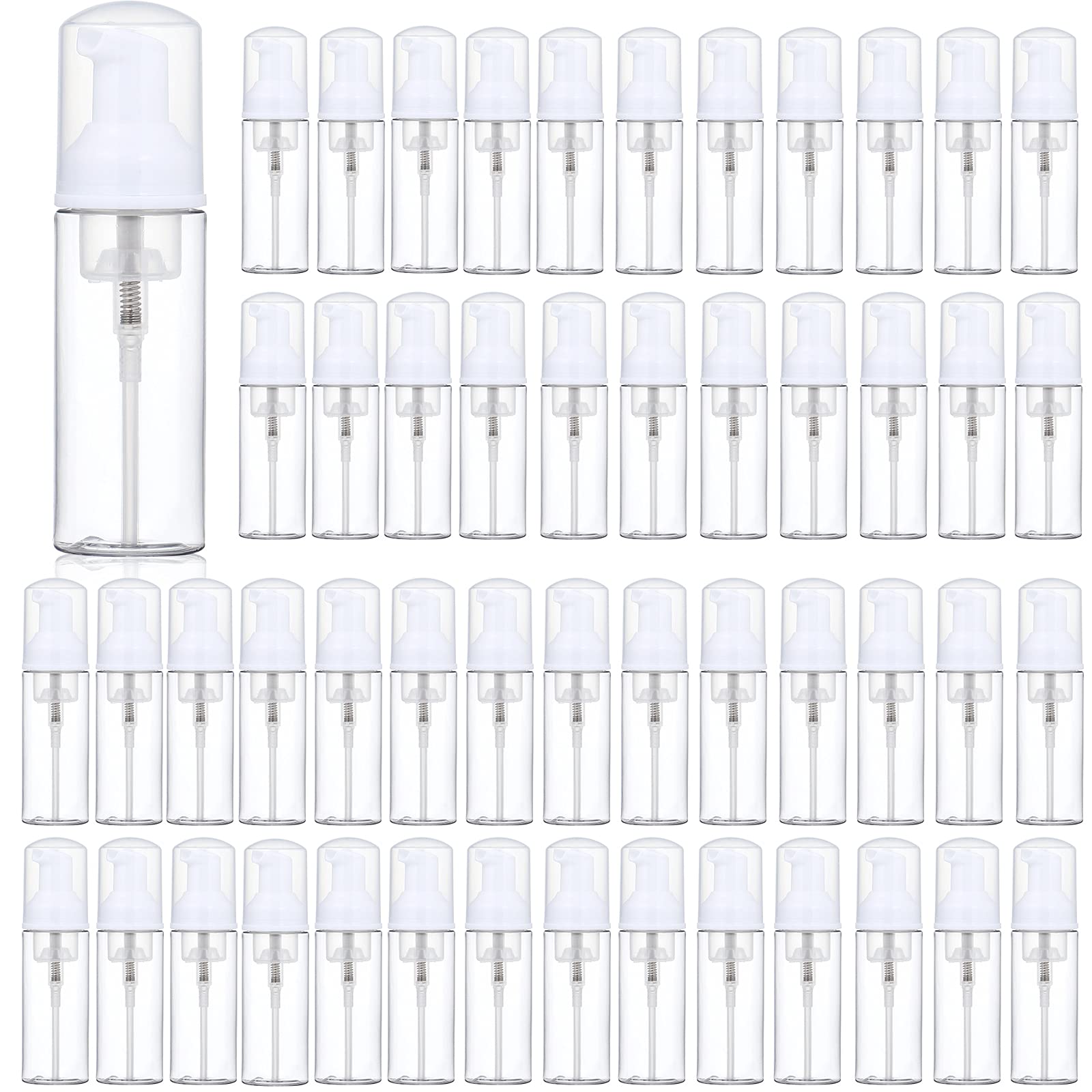 35 Pcs 2Oz Foam Soap Dispensers Mini Cleaning Plastic Refillable Travel Bottles With Pump For Hand Sanitizer Lash Shampoo Castil
