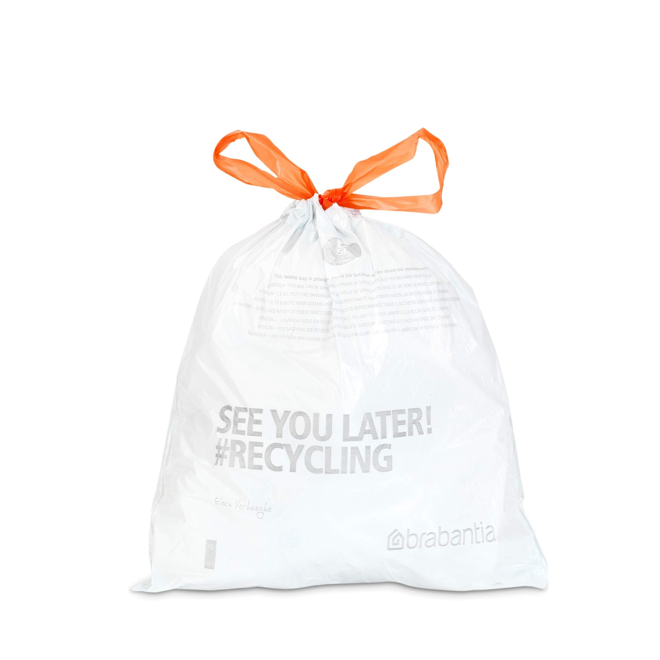 Brabantia Bin Liners Size B, 5L - 60 Bags, White, Model 348969