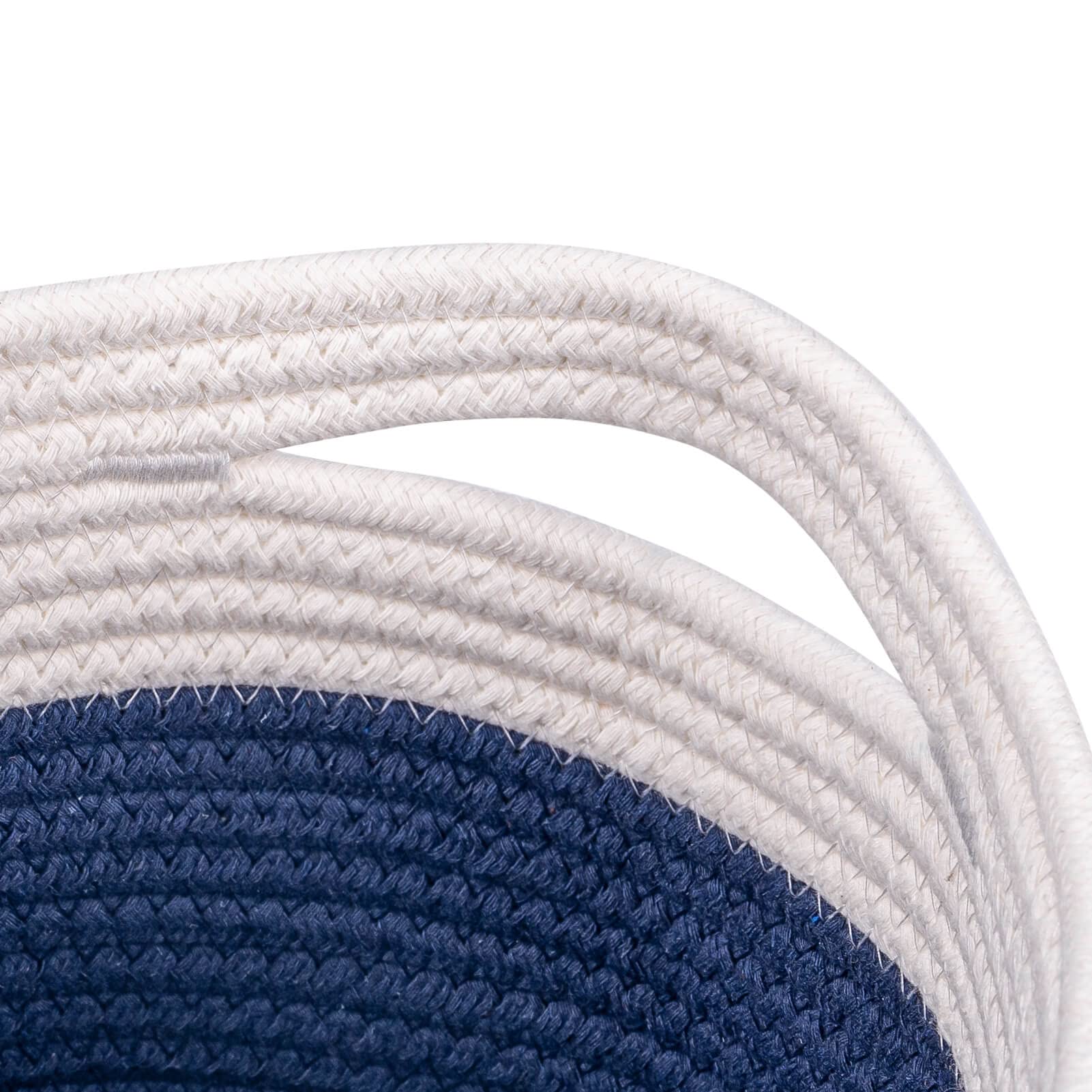 CubesLand Off White/Navy Storage Baskets Bins for Shelves/Organizing Woven Cube Storage Baskets Bins for Storage  Organizing Baskets Decor Woven Rope Baskets Long-lasting Stylish 3pack