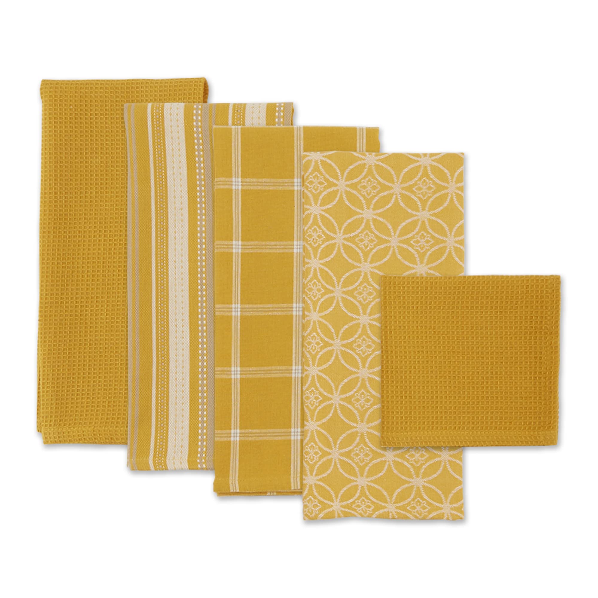 Honey Gold Asst Dishtowel & Dishcloth Set/5