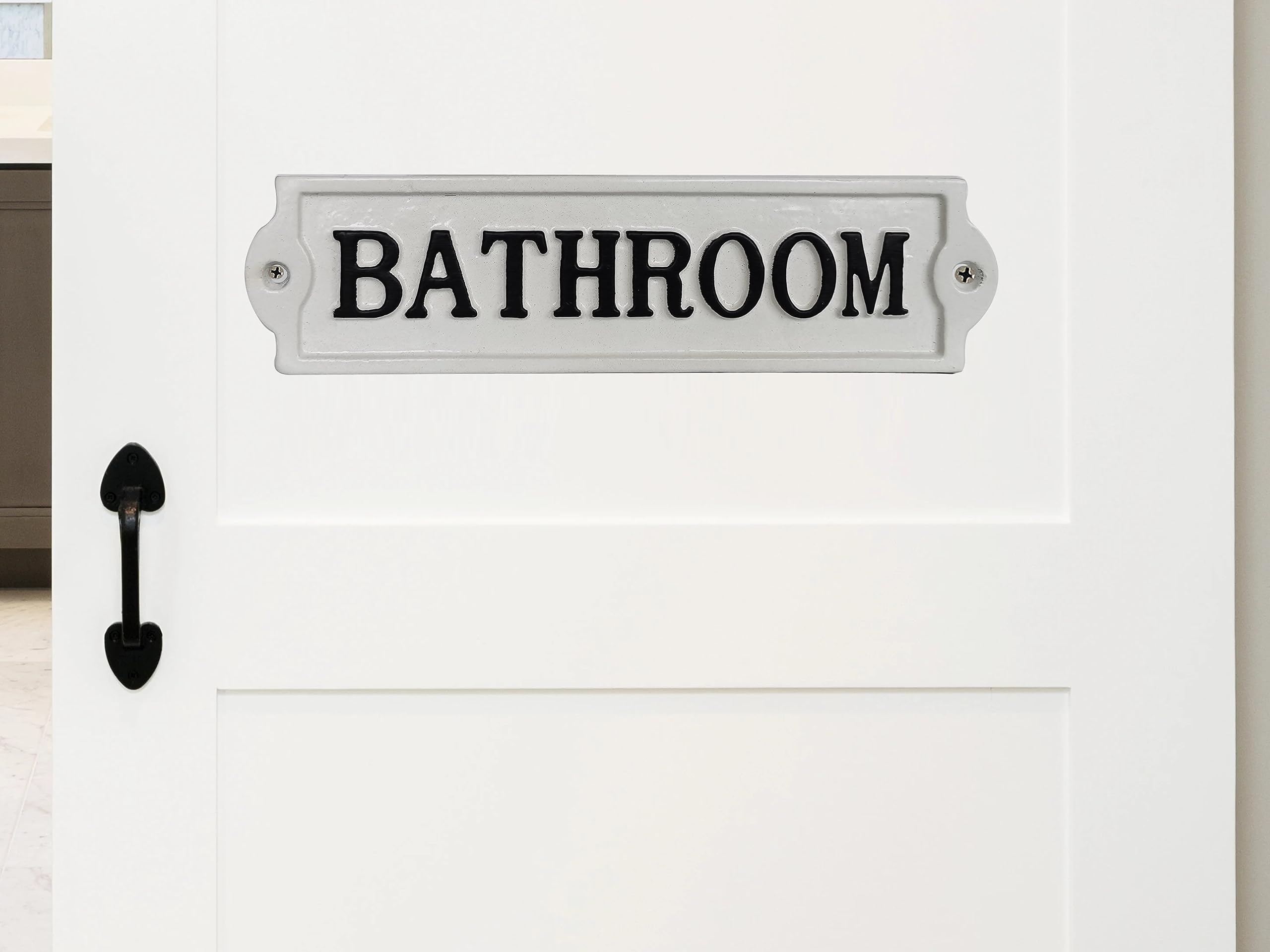 Metal Bathroom Sign - Cast Iron Door Room BATHROOM Plaques - Washroom Sign