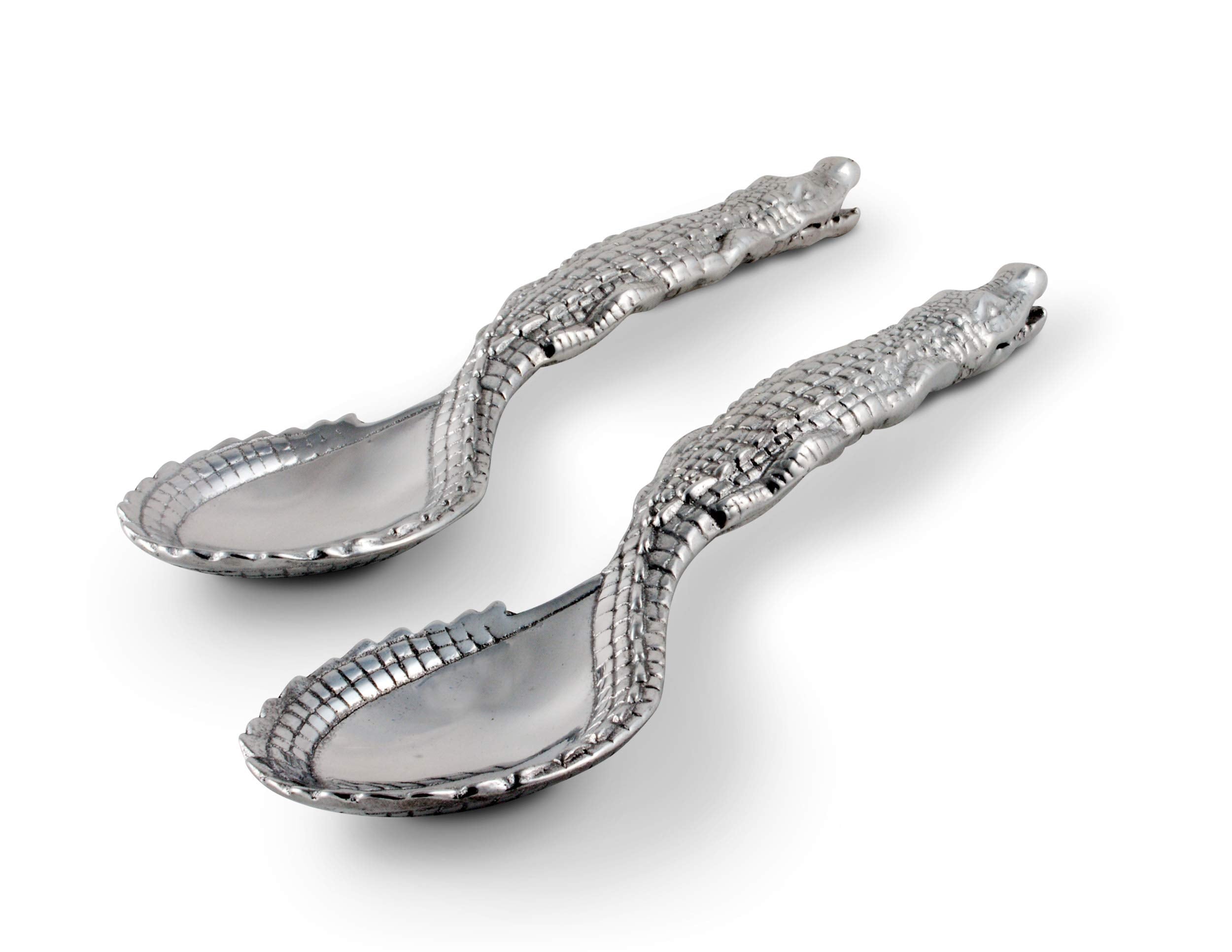 Arthur Court Designs Aluminum Alligator Figural Serving Set 12.5 Inch Long