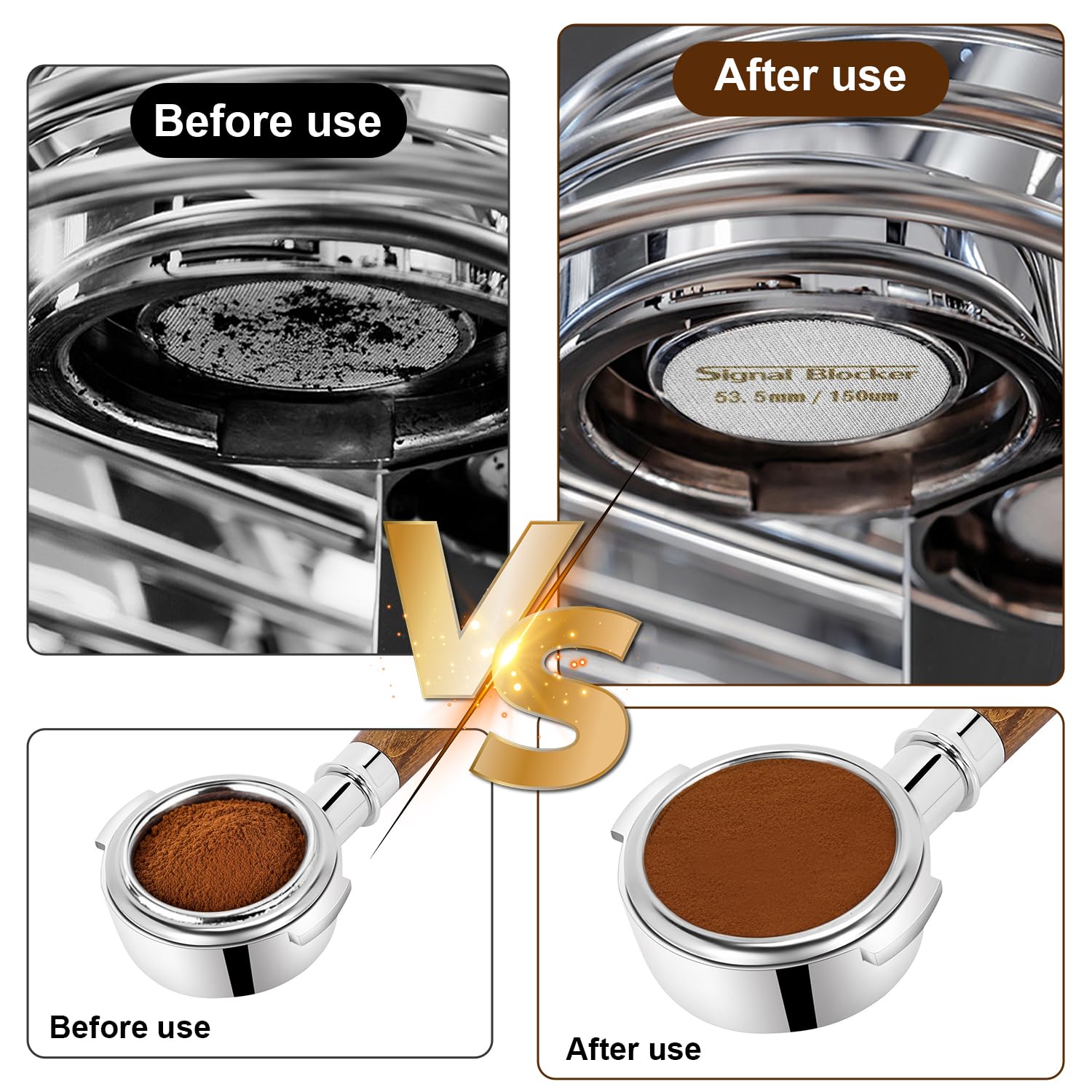 53.5Mm Espresso Puck Screen With Stand: Reusable Filter Fits 54Mm Espresso Portafilter Filter Basket - Professional Barista Coff