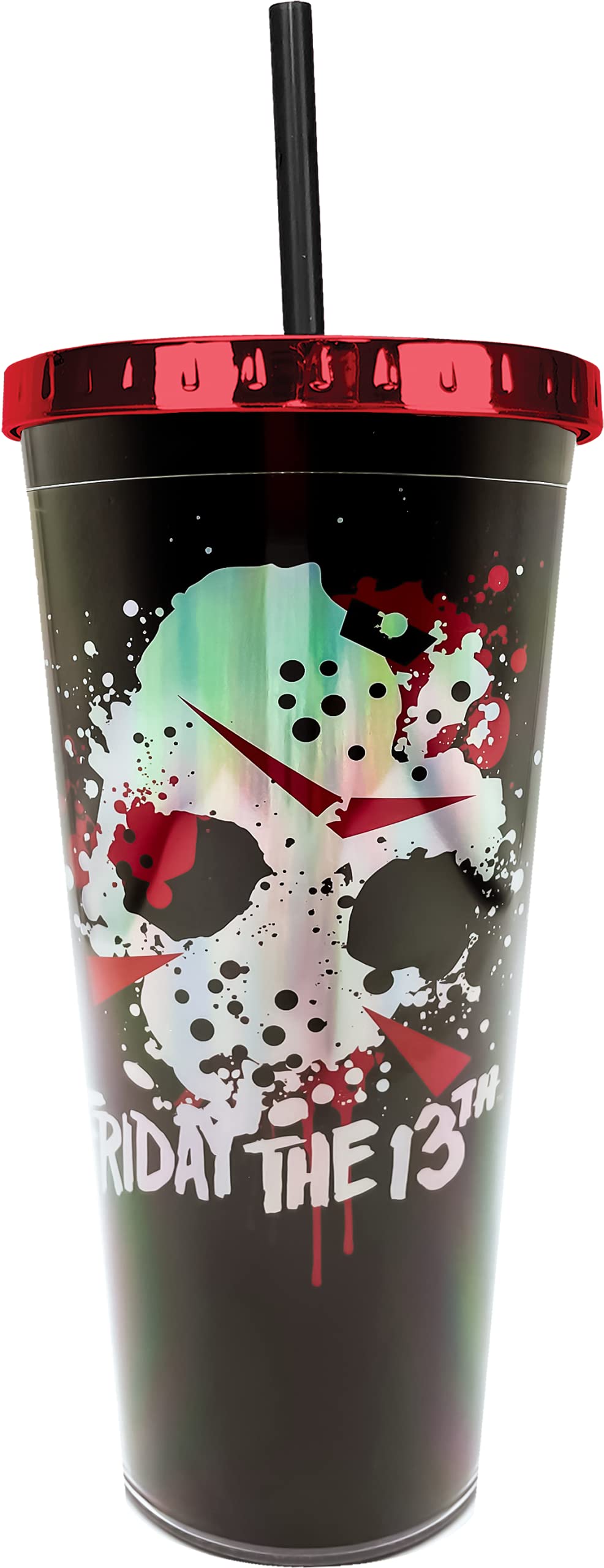 Spoontiques - Friday The 13Th - Acrylic Tumbler - Foil Cup With Straw - 20 Oz 21649