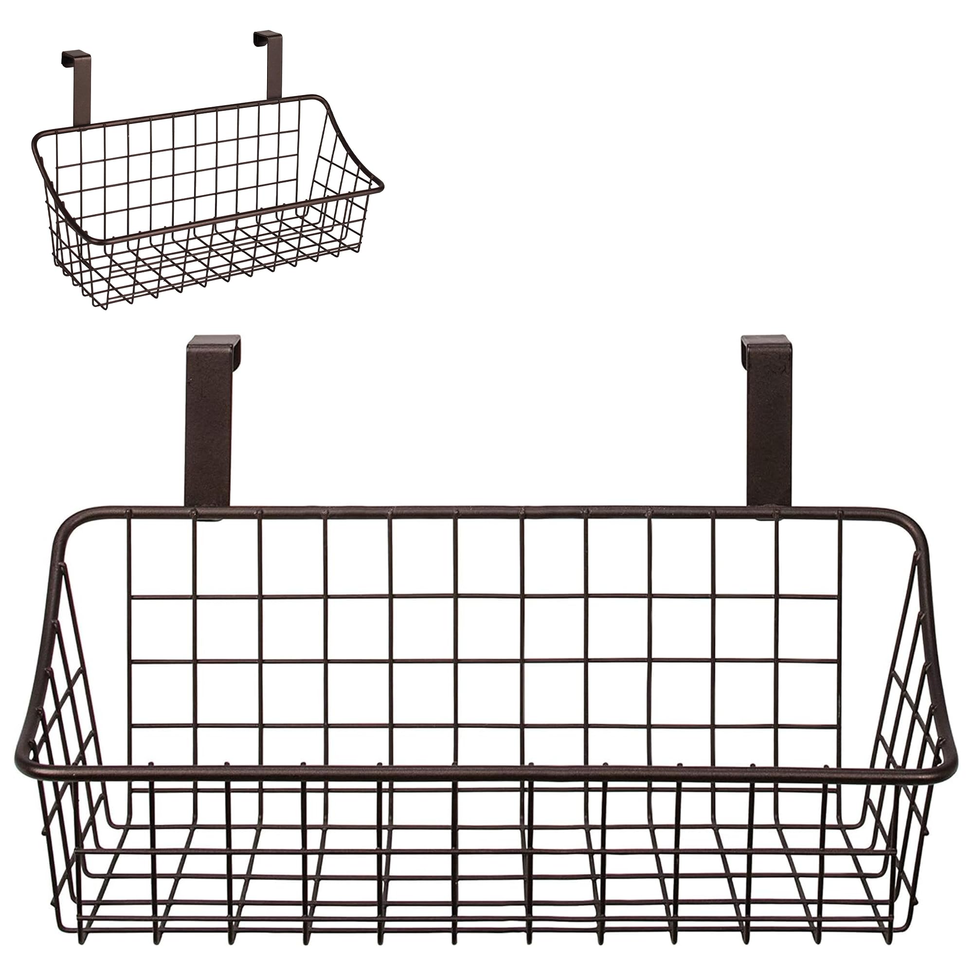 Spectrum Diversified Grid Storage Basket  Over the Cabinet Door  Small  Bronze