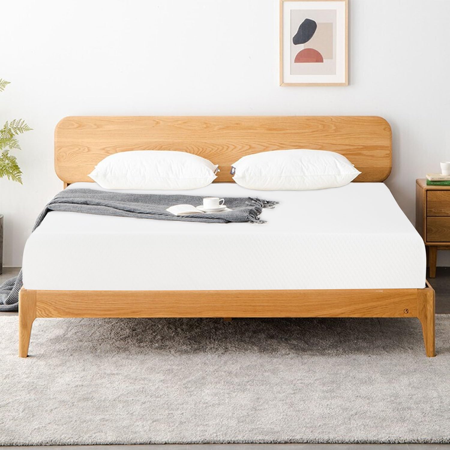 Paylesshere 6 Inch Queen Gel Memory Foam Mattress Fiberglass Free/Certipur-Us Certified/Bed-In-A-Box/Cool Sleep & Comfy Support