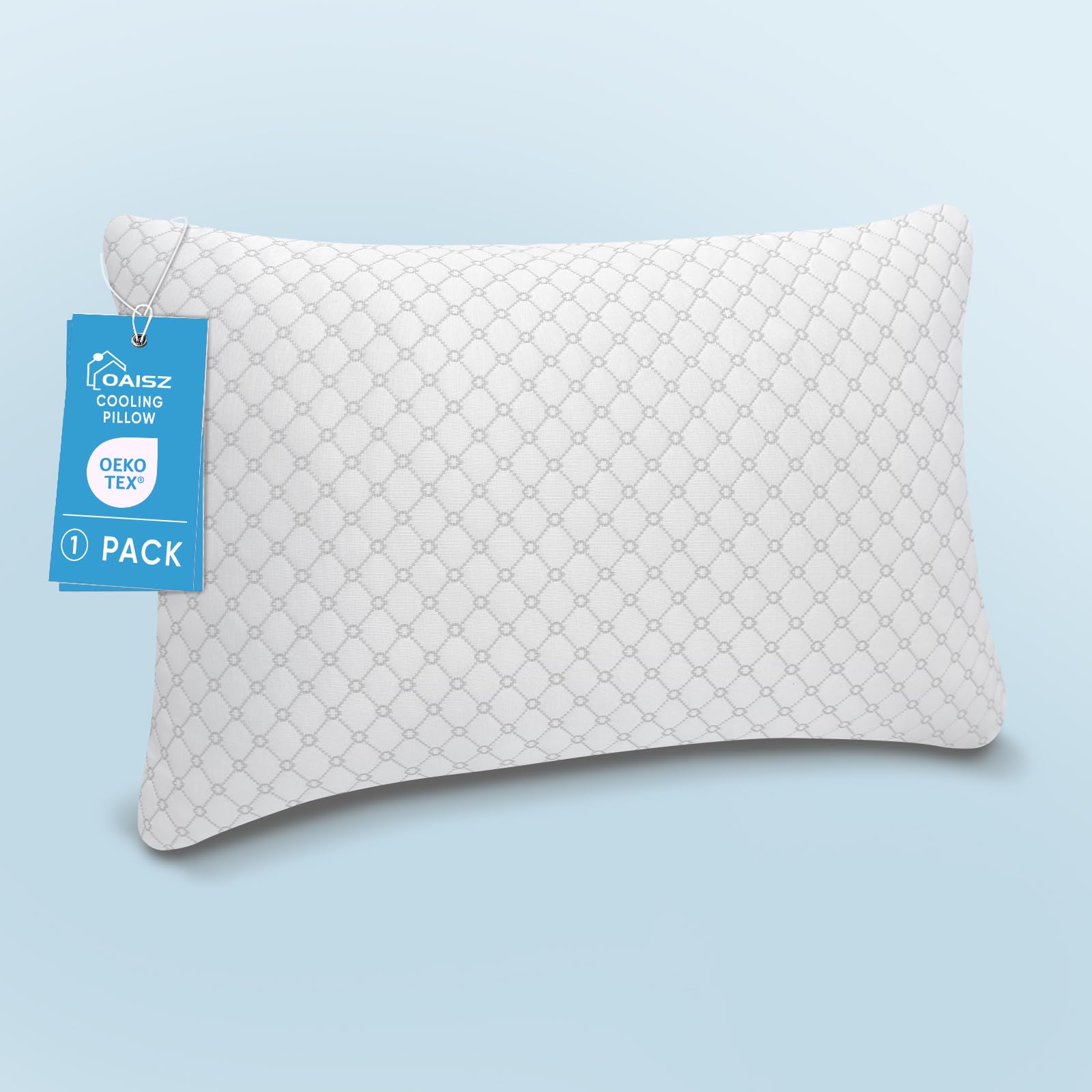 Oaisz Shredded Memory Foam Pillows, Bed Pillows King Size, Cooling Pillows For Sleeping, Adjustable Firm Pillows For Side Back A