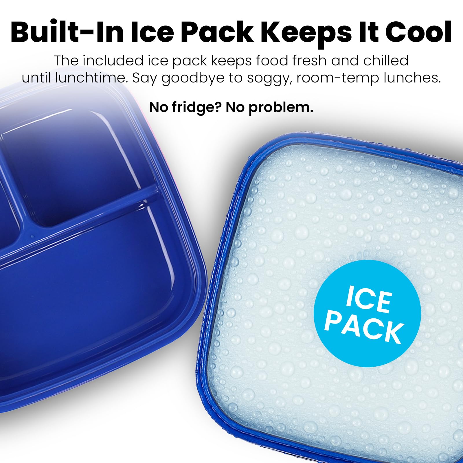 Yoobi Harry Potter X Hedwig Bento Box & Ice Pack - Fun Gift for Kids - 3 Compartment Lunch Box, Dishwasher & Microwave Safe Food