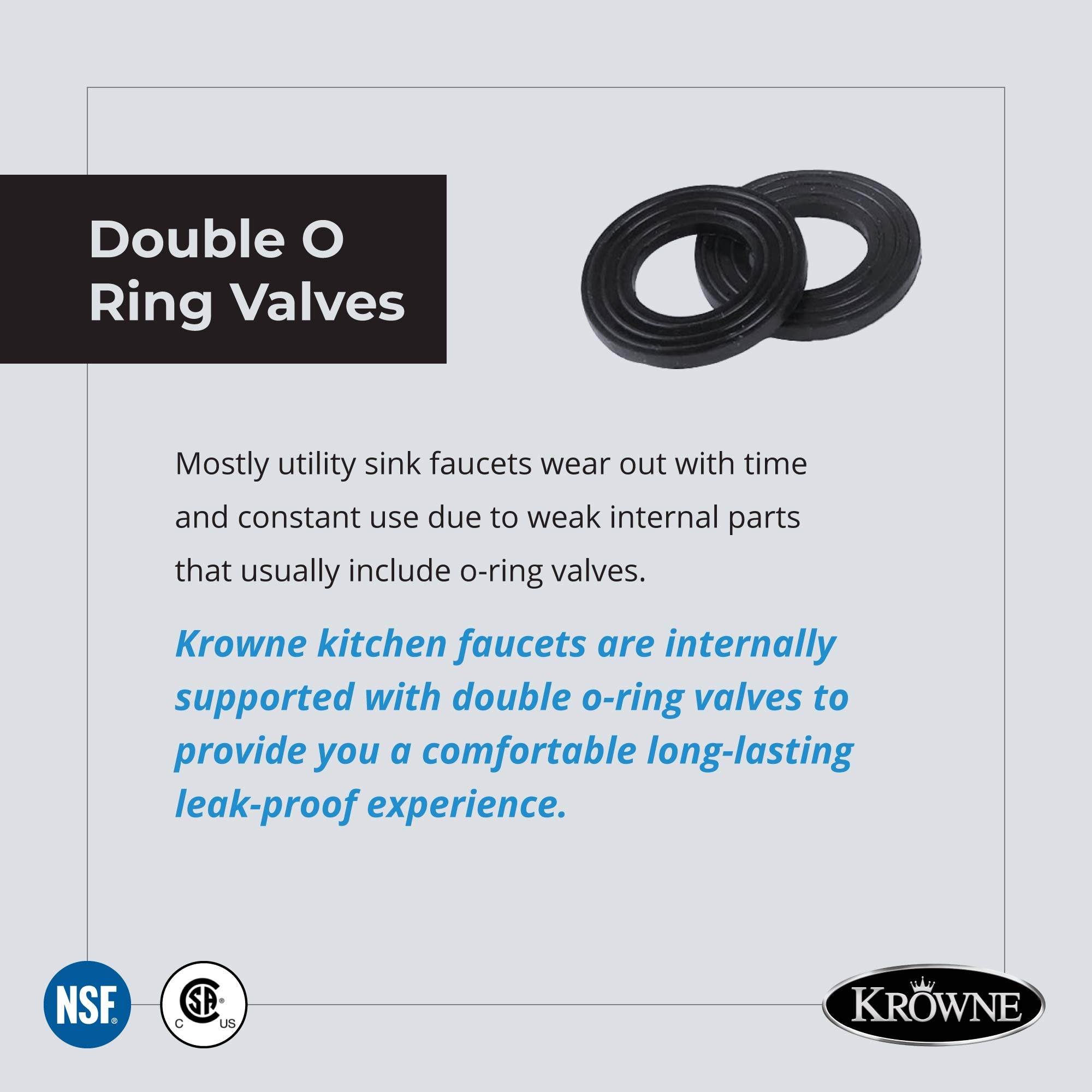 Krowne Wall Mount Kitchen Faucet - Utility Sink 4    Center Mount, 10'' Swing Spout,     Npt Male Inlet, 2 Gpm Flow Rate, Cerami