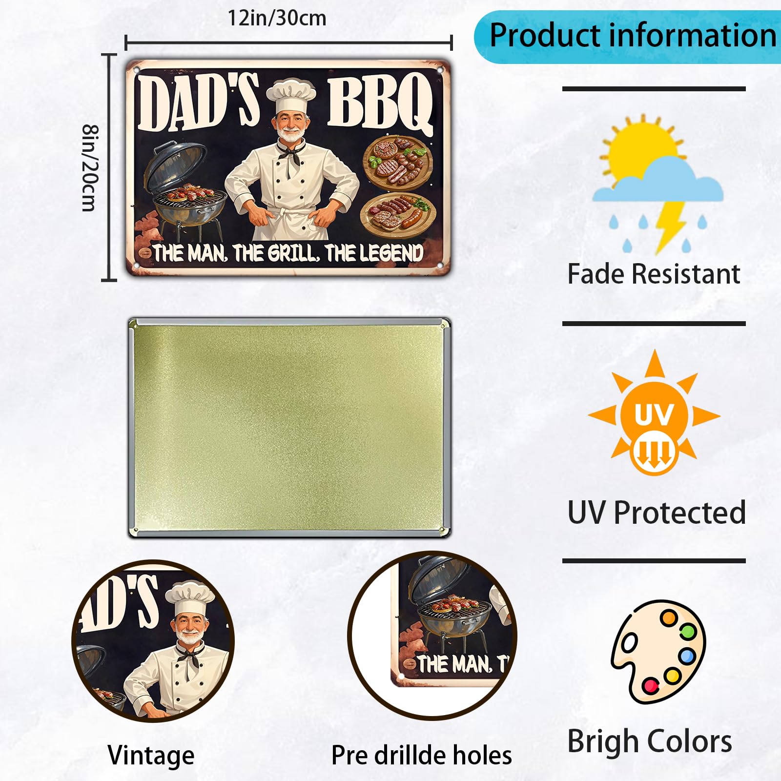 KIYOYO Tin Sign Vintage Wall Poster Retro Metal,Sweet Summertime Watermelon Lemonade,Metal Sign Retro Wall Decor for Home Cafes