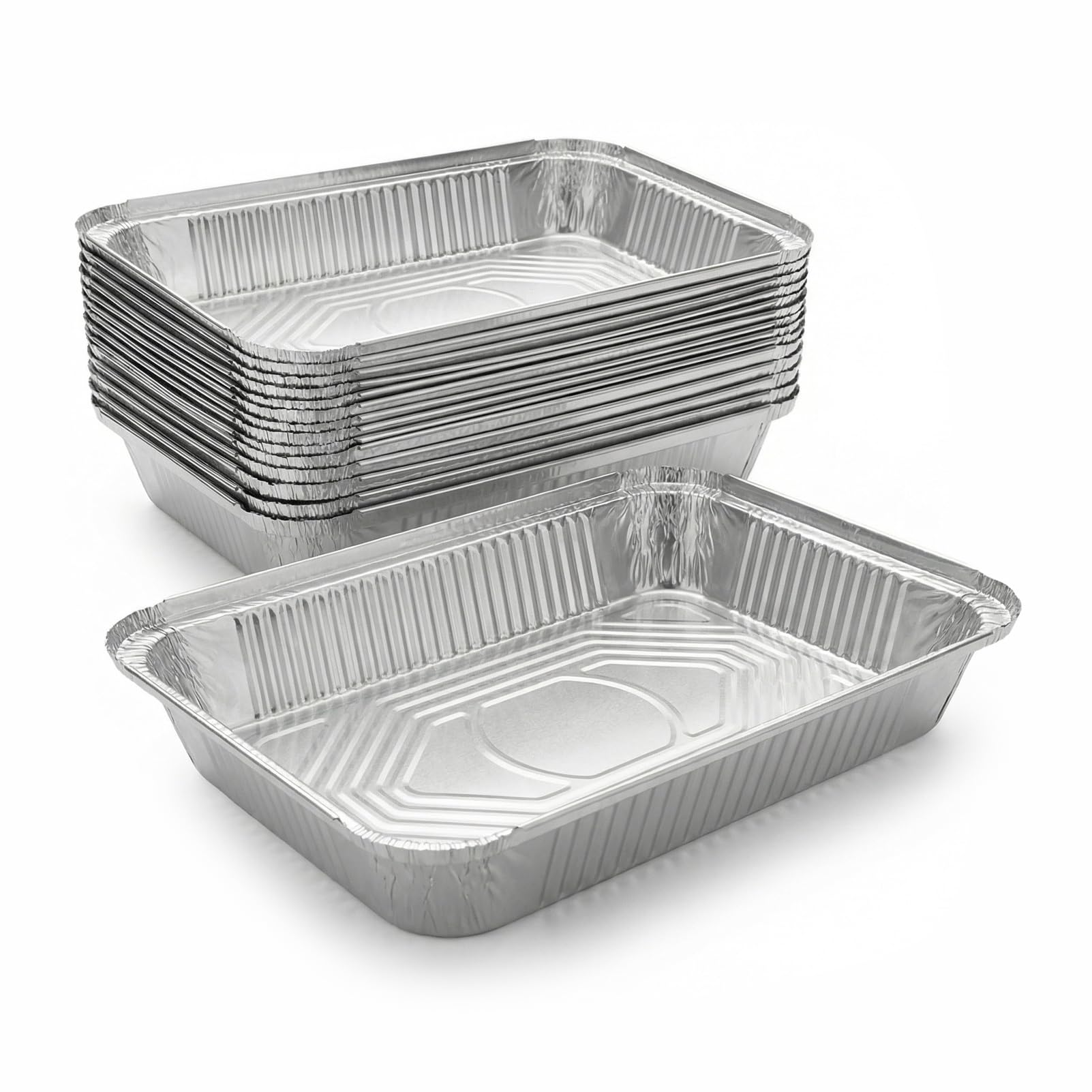 VEAGINS 20 Pack Aluminium Foil Baking Trays (31 x 21 x 5cm)  Tin Foil Trays Disposable Roasting Tray for Baking, Broiling, Cook