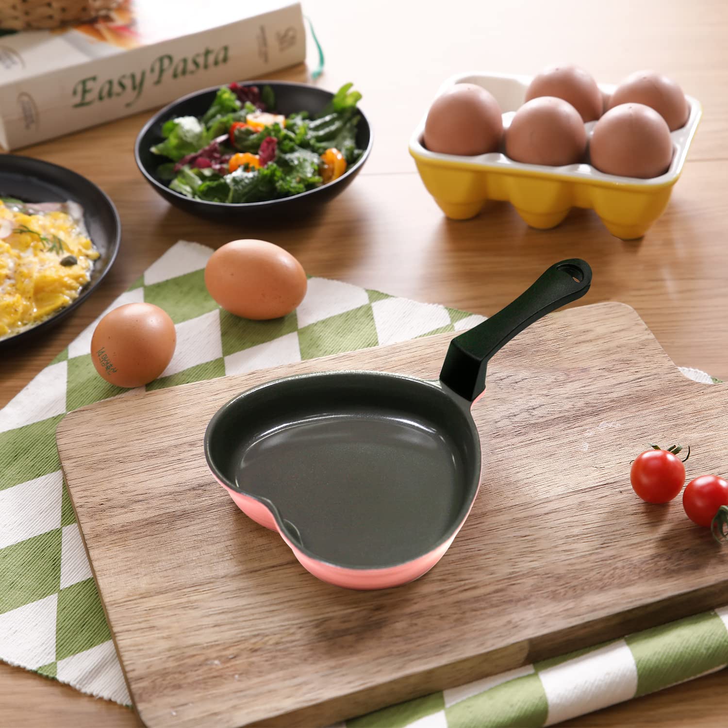 Neoflam 5.5'' Ceramic Nonstick Little Shaped, Frying Griddle Pan, Shaper Mini Pancake Waffle Maker With Heat Resistant Handle Fo