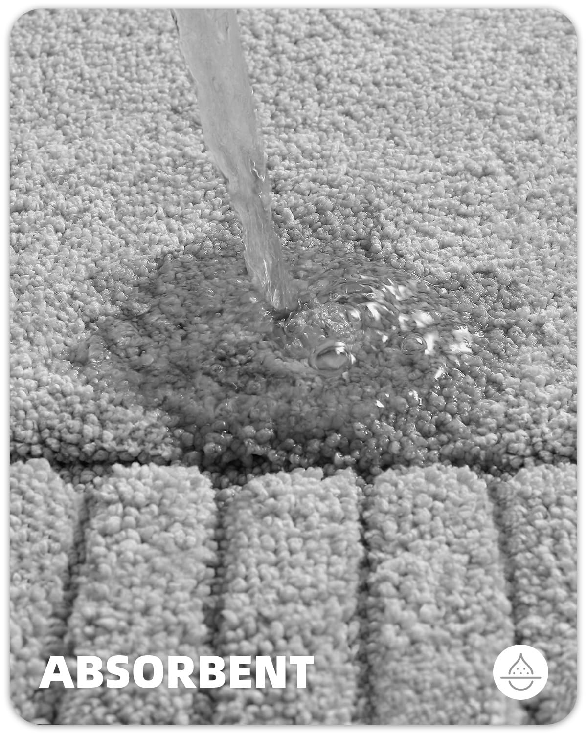 Color&Geometry Long Light Grey Bathroom Runner Rug- 24''X43'' Absorbent Bath Rugs Non Slip Washable, Soft Bath Mats For Bathroom