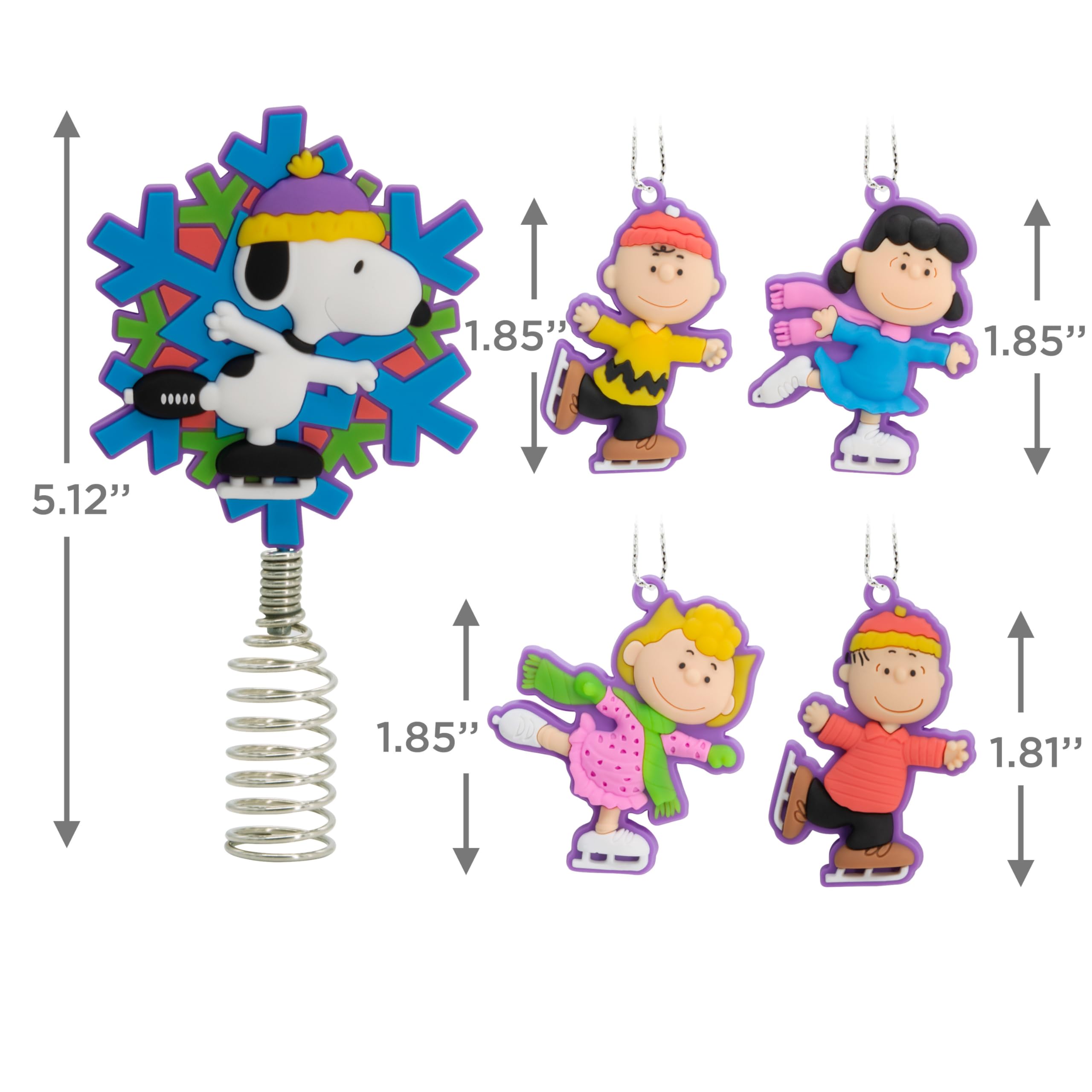 Hallmark Peanuts Mini Christmas Tree Topper and Ornaments, Set of 5