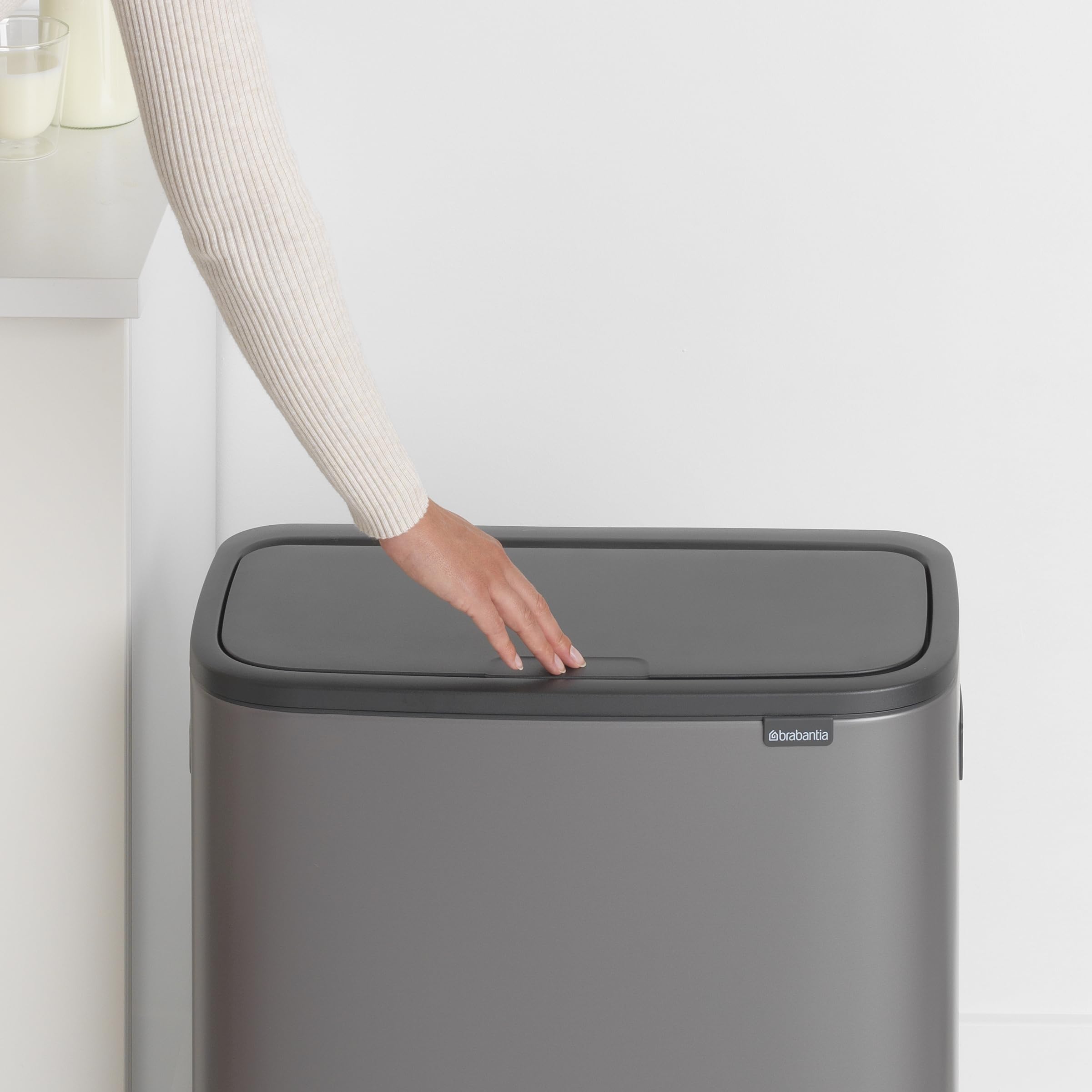 Brabantia Bo Touch Bin Recycling  2 x 30L  2 Inner Buckets (2x30L)  Platinum
