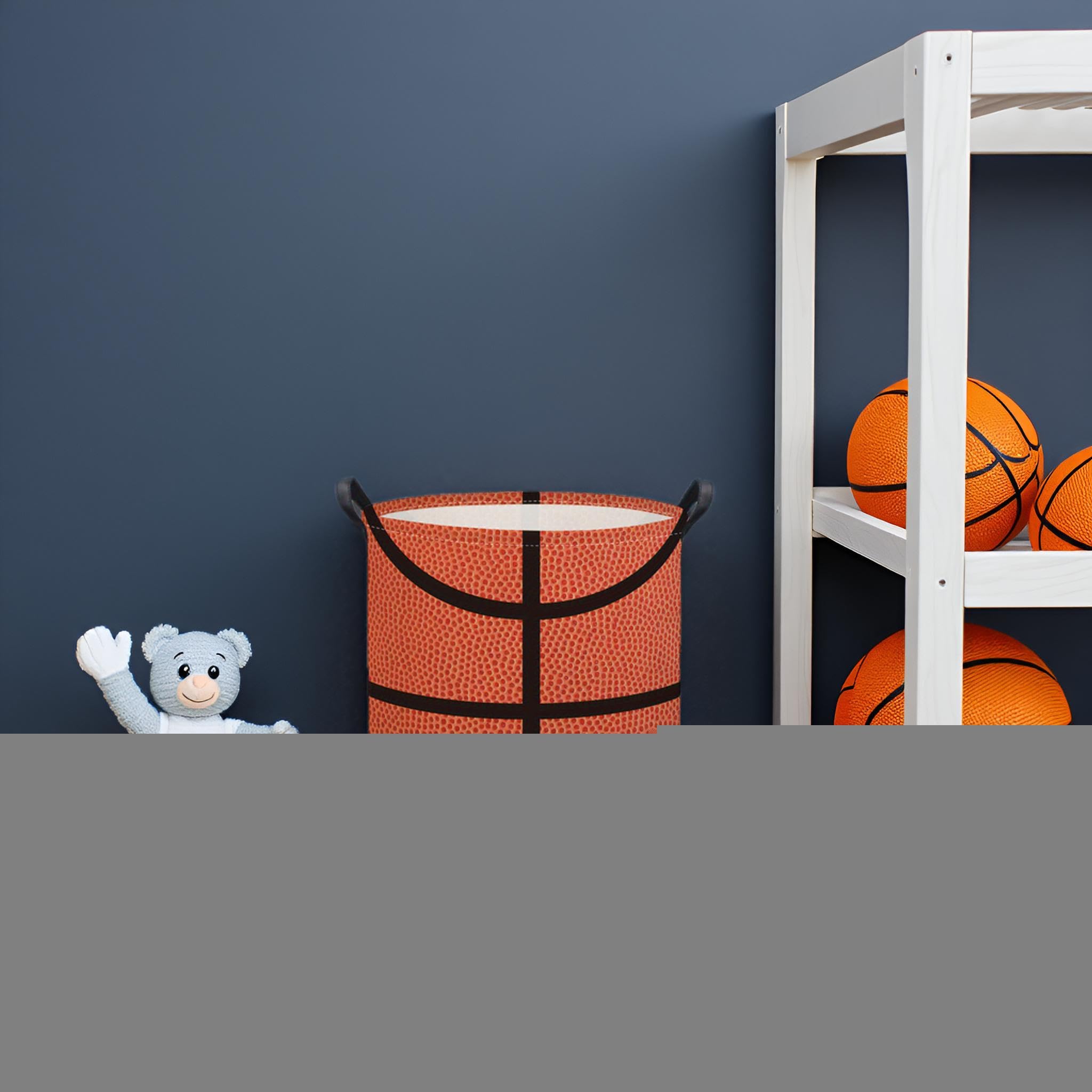 Tibaolover Basketball Kids Laundry Hamper Baby Hamper For Nursery Boys Kids Hamper Room Decor For Home(Basketball Pattern)
