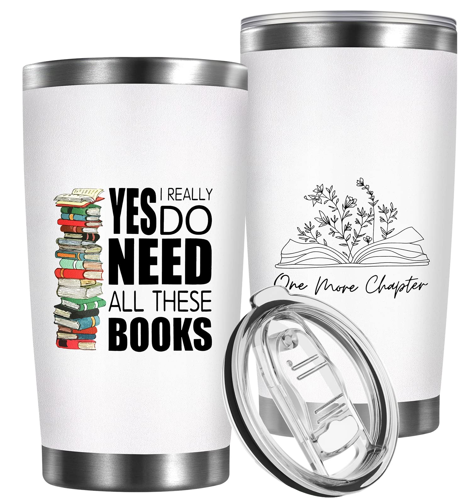 Petitian Book Lovers Gifts Booklover Tumbler: Yes I Really Do Need All These Books Nerd Gifts 20 Oz Book Lover Tumbler For Women
