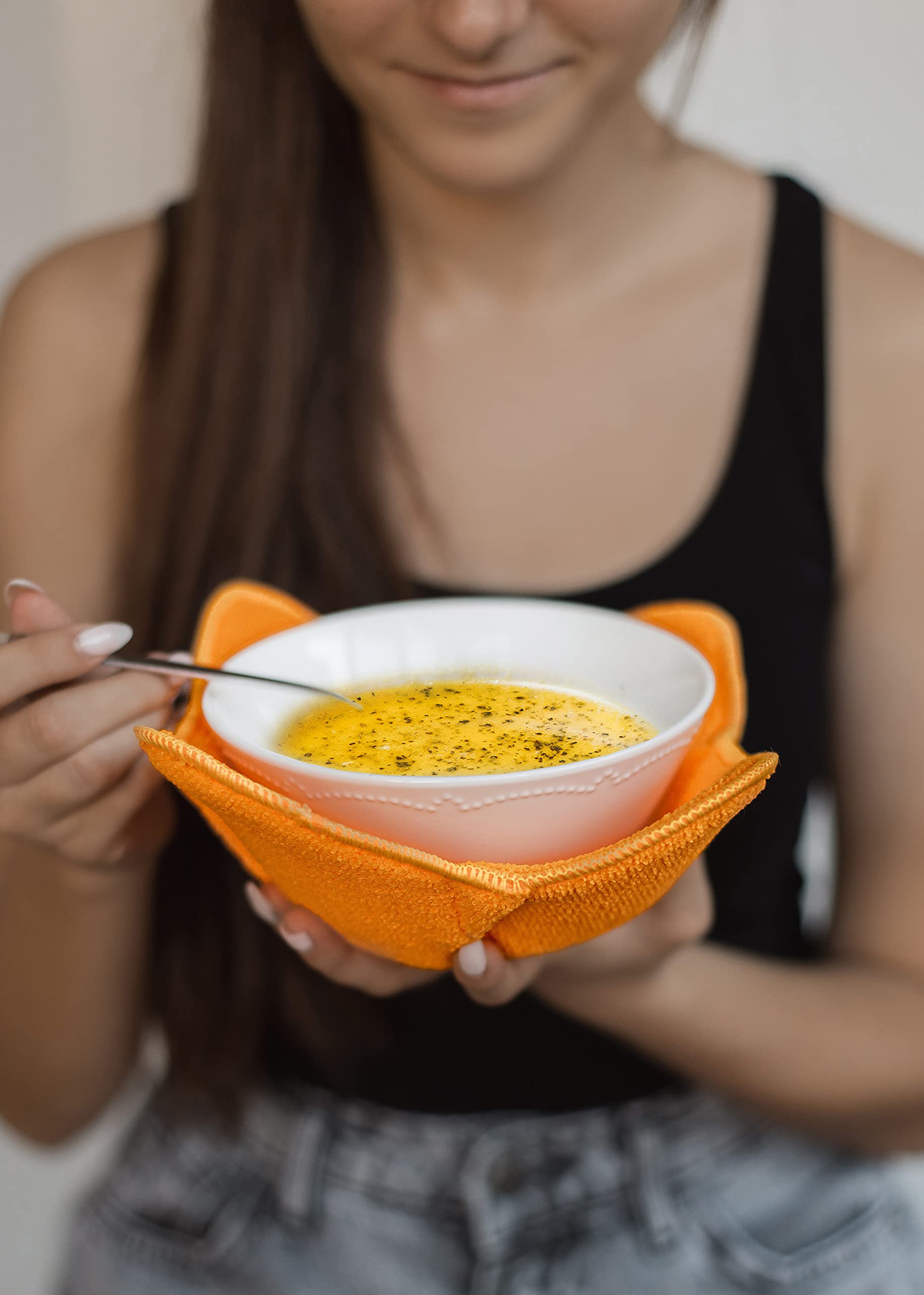 Sheff Microwave Bowl Cozy Huggers Set Of 4 - Durable And Reliable - For Hot And Cold Bowls, Plates And Dishes Bowl Holder For Mi