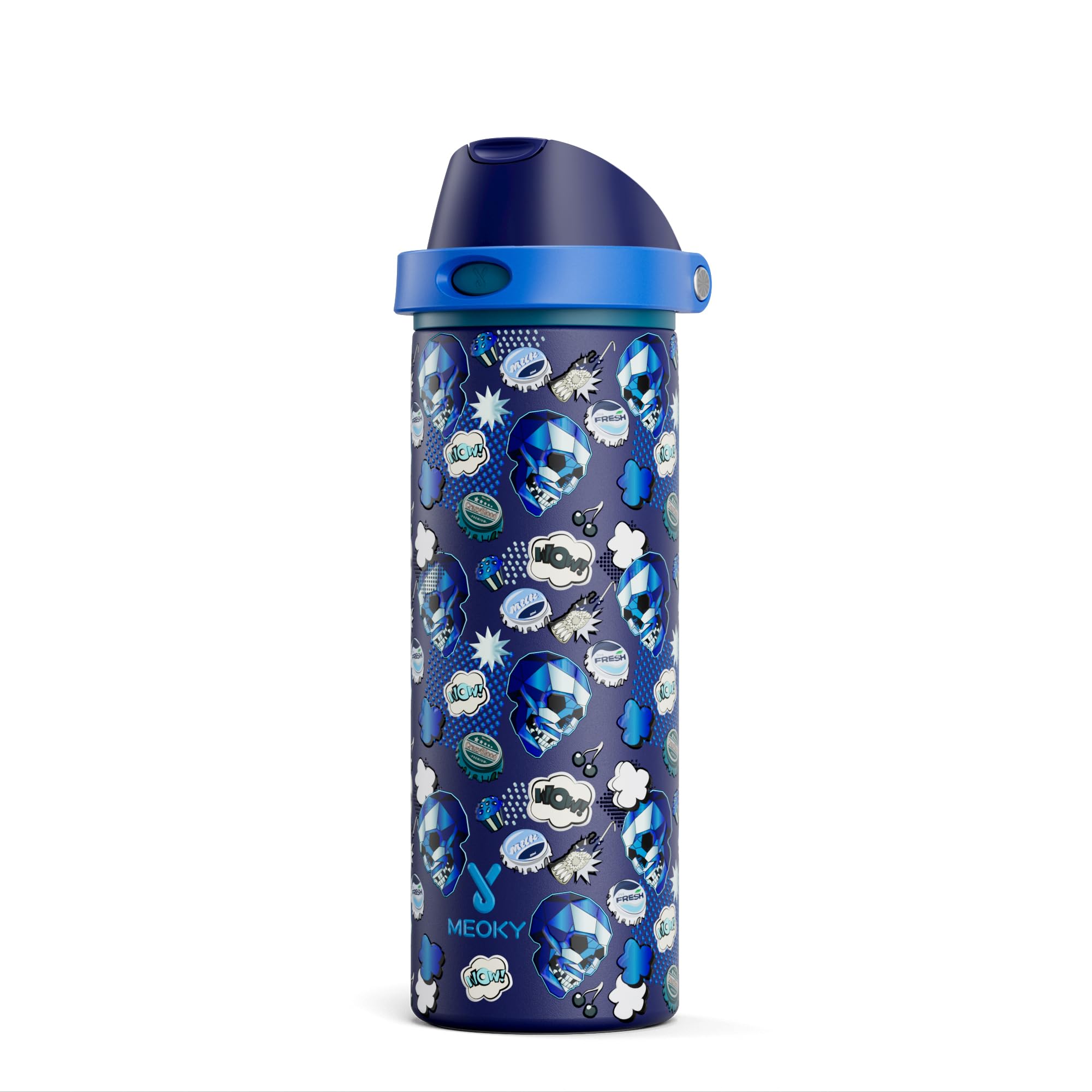 24 oz Insulated Water Bottle for Halloween: Meoky Stainless Steel Water Bottle with 2-in-1 Lid - Leak Proof, Cold for 24 Hours, 