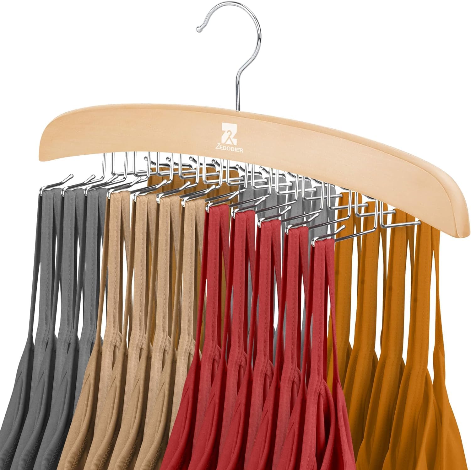 Zedodier Tank Top Hangers, 2 Pack Bra Organizer For Closet, 24 Storage Capacity, Non-Slip Hanging Tie Holder Closet Organizer An