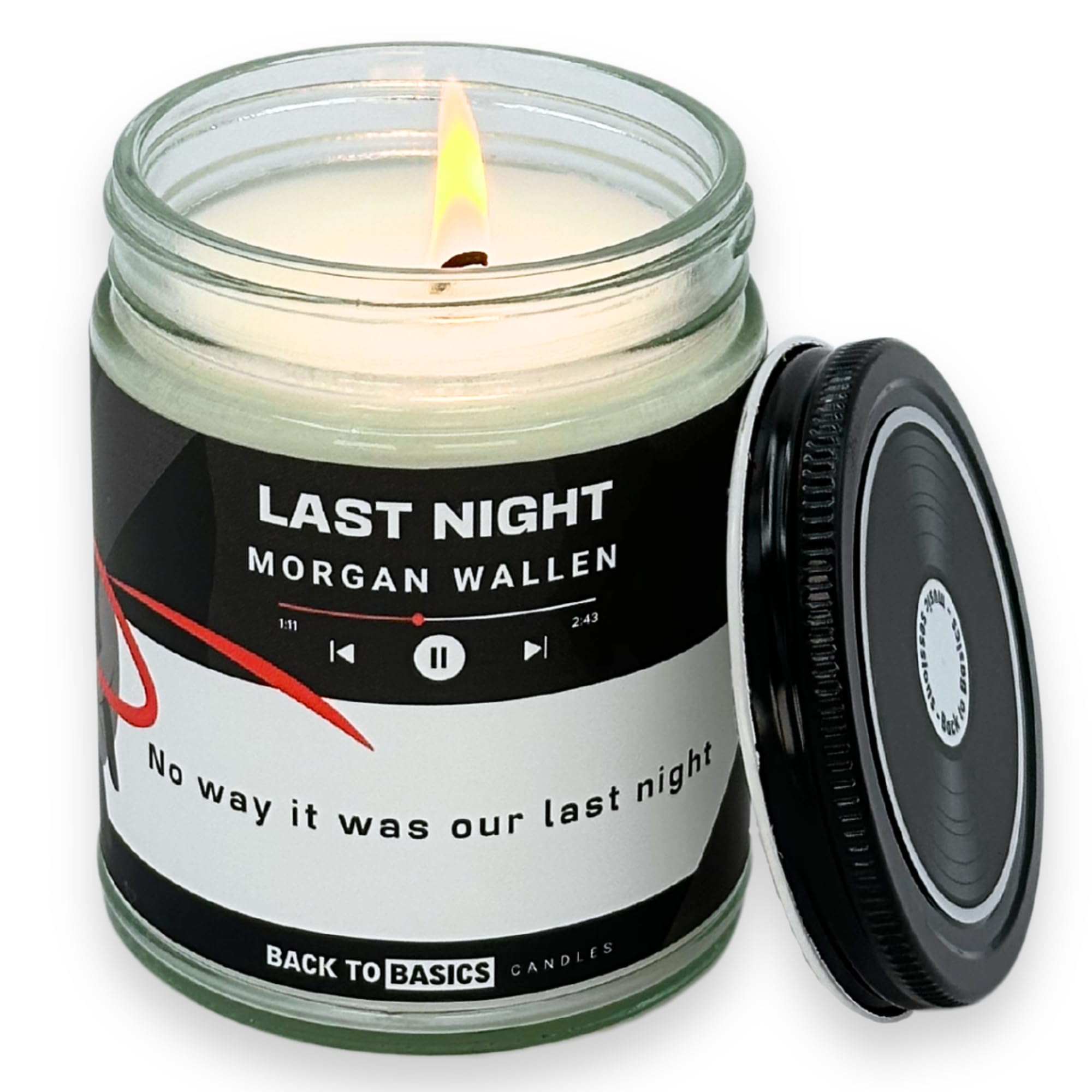 Back to Basics Candles | Last Night - 9oz Soy Wax Fir Balsam Scented Candle for Home Decor, Birthday Gifts for Women, Men, Best 