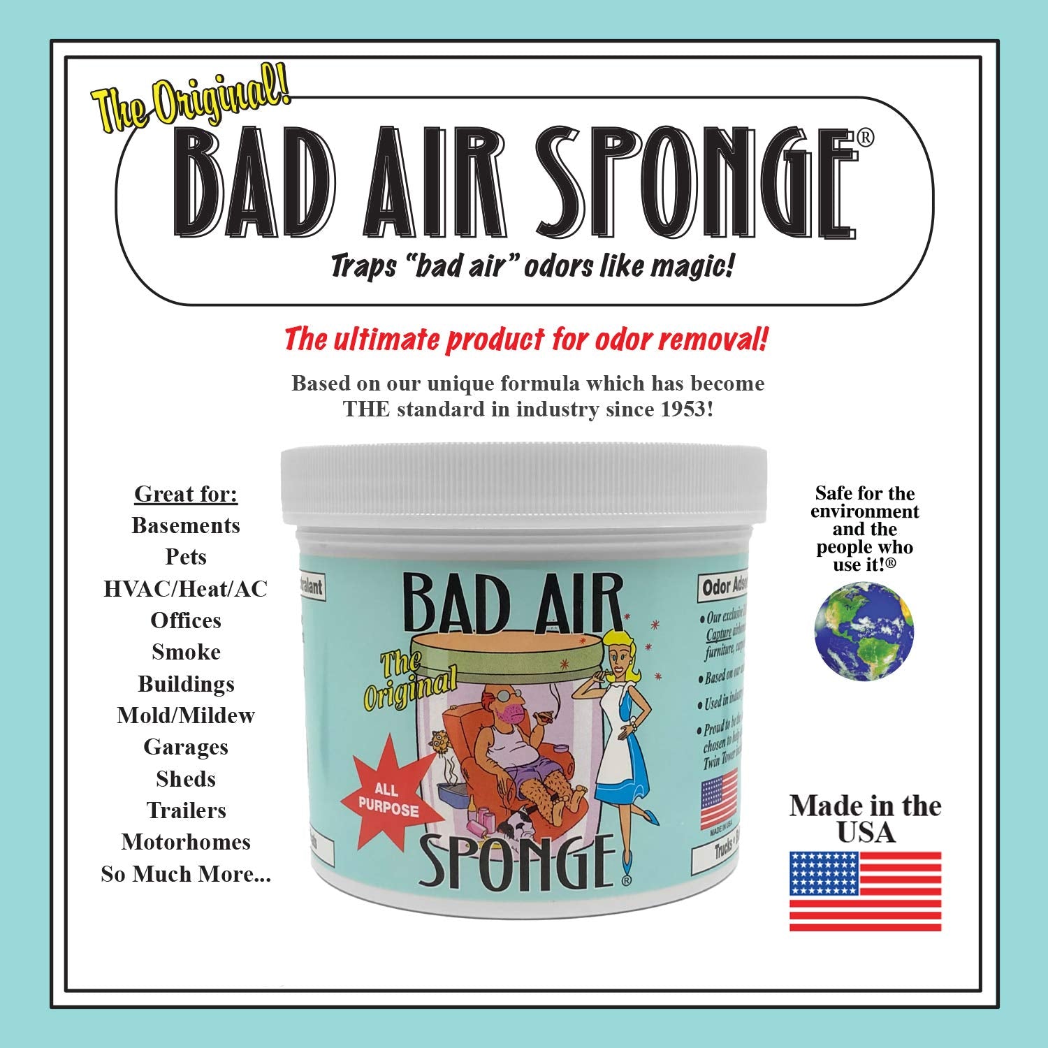 Bad Air Sponge 2Lb. Container (3002N), Blue