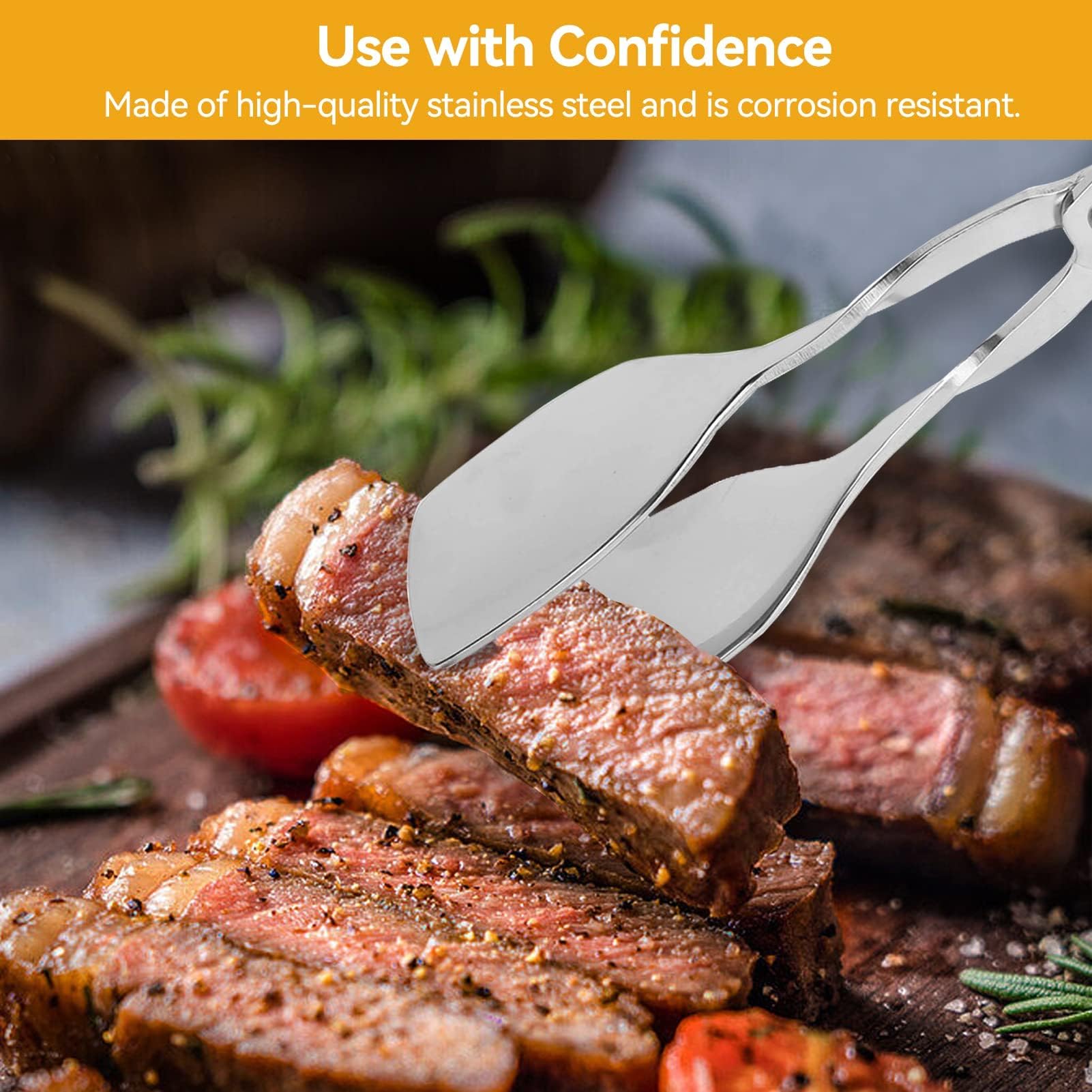 2 Pcs Tongs For Serving Food, Serving Tongs Stainless Steel Buffet Tongs Mini Tongs Bread Clip Food Tongs Scissors Shape Salad S