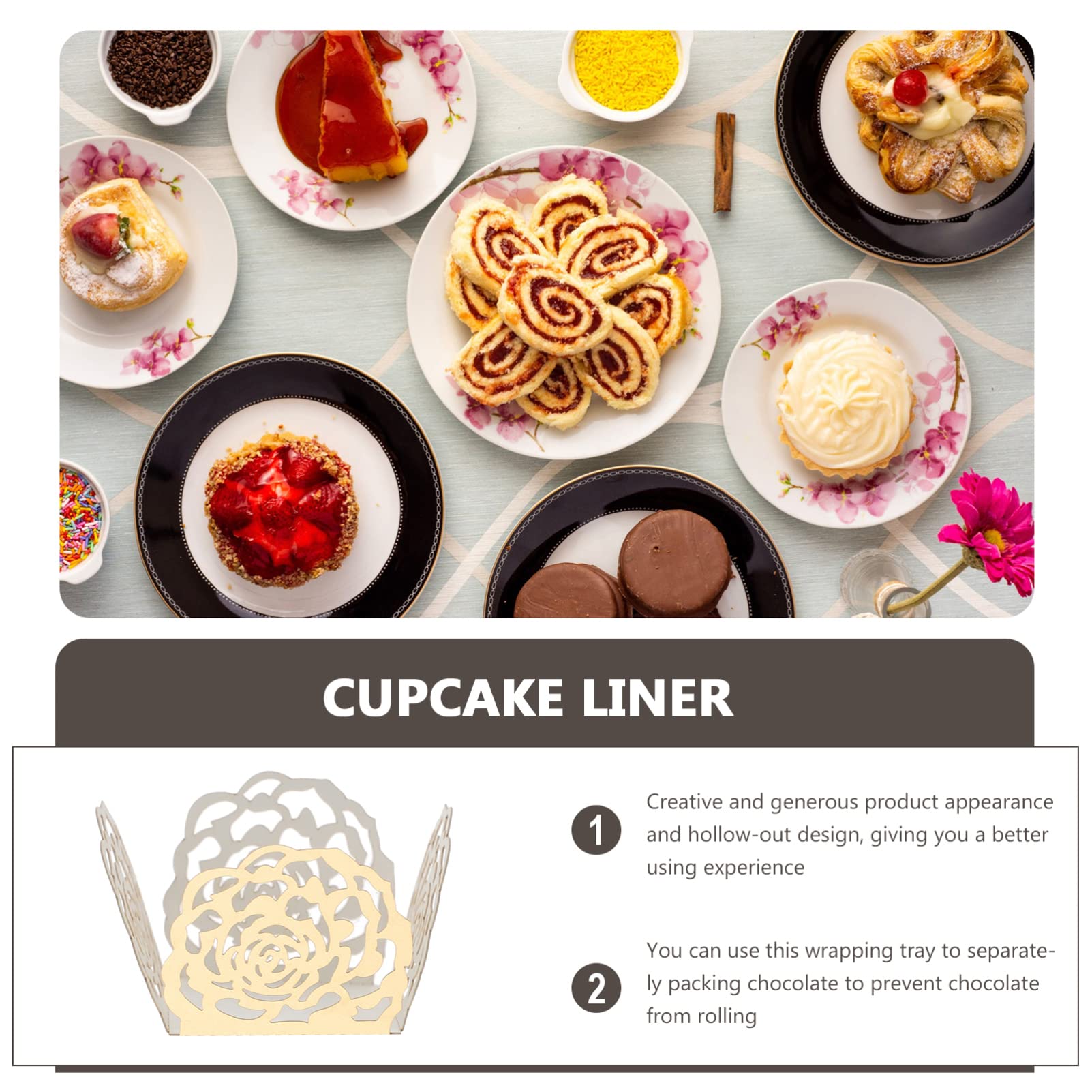 Dessert 50Pcs Truffle Wrappers Chocolate Candy Cups Truffle Liners Truffle Cups For Shower Bridal Shower Birthday Wedding Party