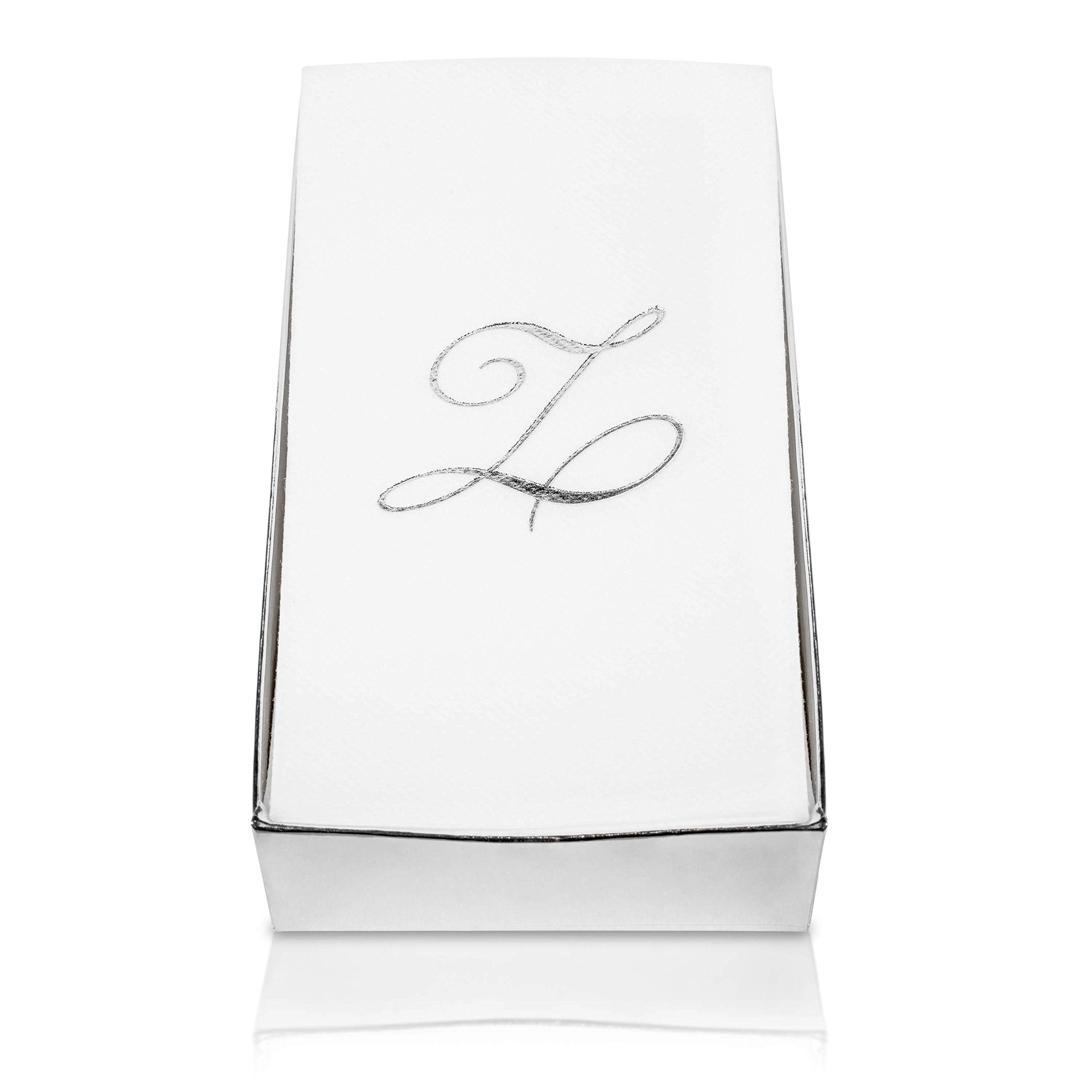 AH AMERICAN HOMESTEAD Disposable Hand Towels for Bathroom - Guest Bathroom Essentials -Bathroom Paper Towels for Guests - Monogrammed Disposable Napkins - Wedding Napkins in Paper Towel Tray (Gold  E)