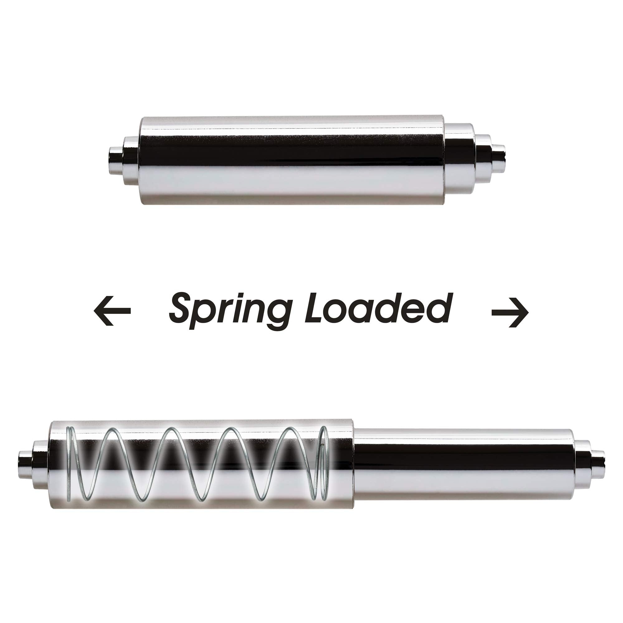 Universal Plastic Spring Loaded Toilet Paper Roll Holder Replacement, Chrome (1, Chrome)