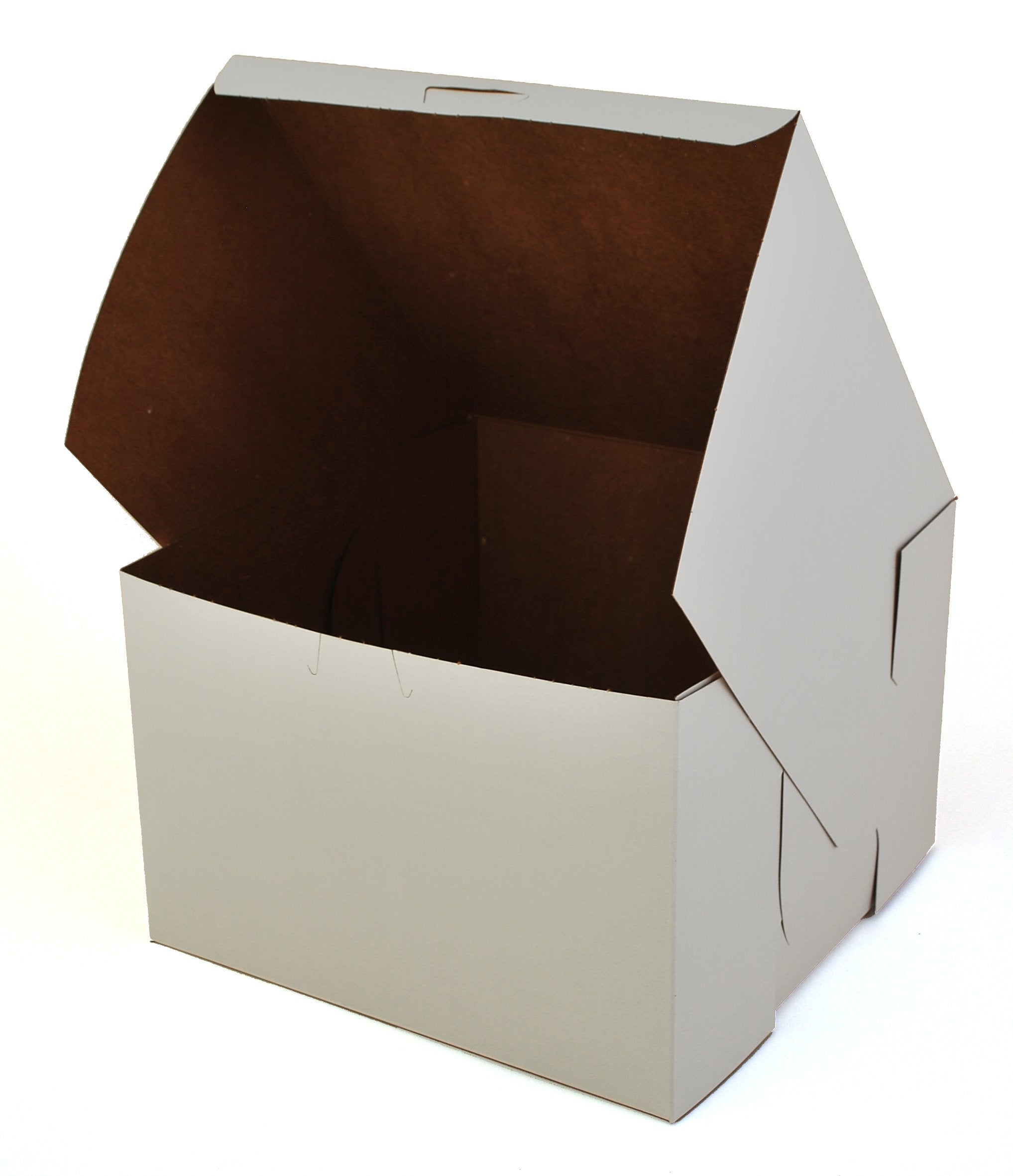 Southern Champion Tray 0966 Premium Clay Coated Kraft Paperboard White Non-Window Lock Corner Bakery Box, 9 Length X 9 Width
