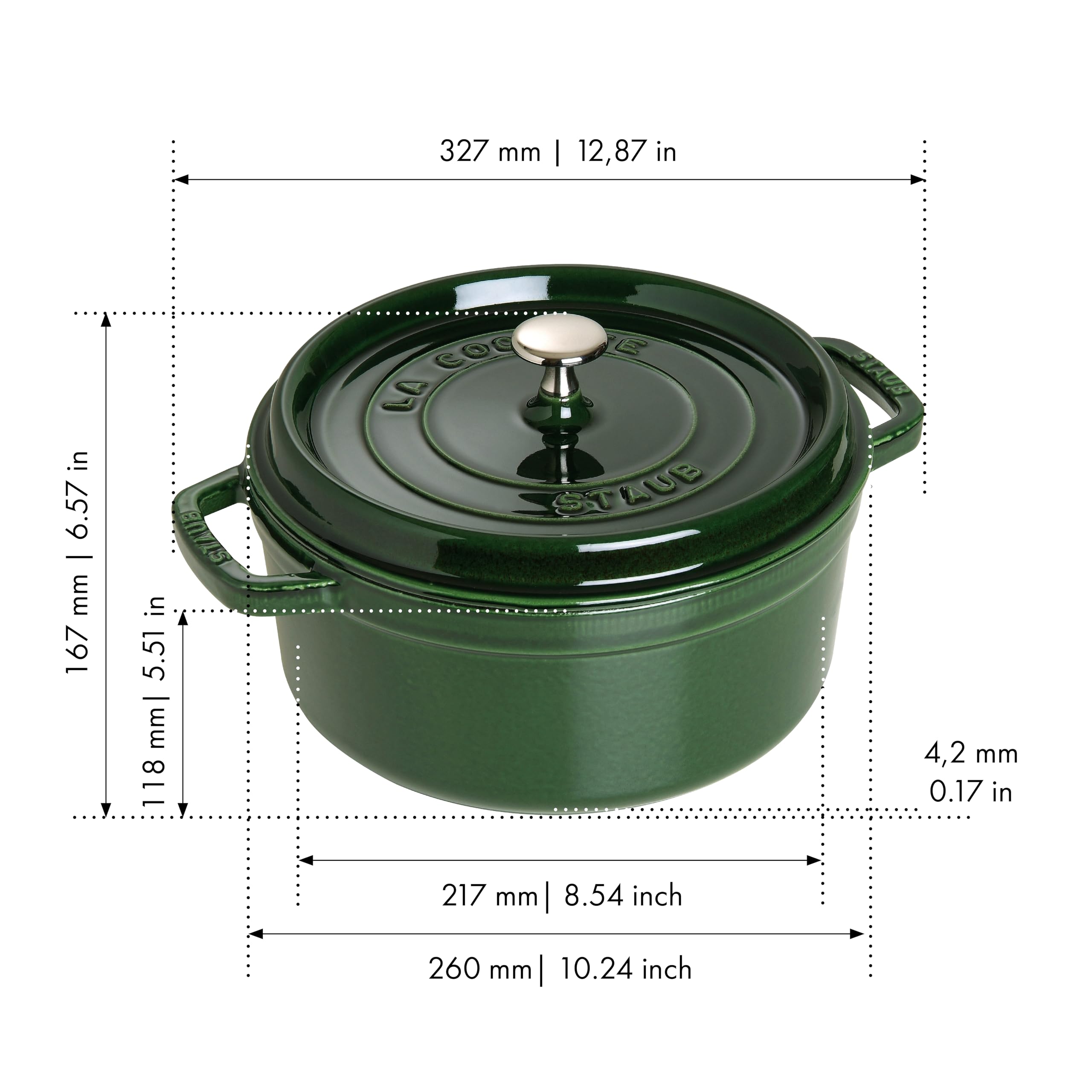 Staub 5.5 Quart Round Cocotte, Basil