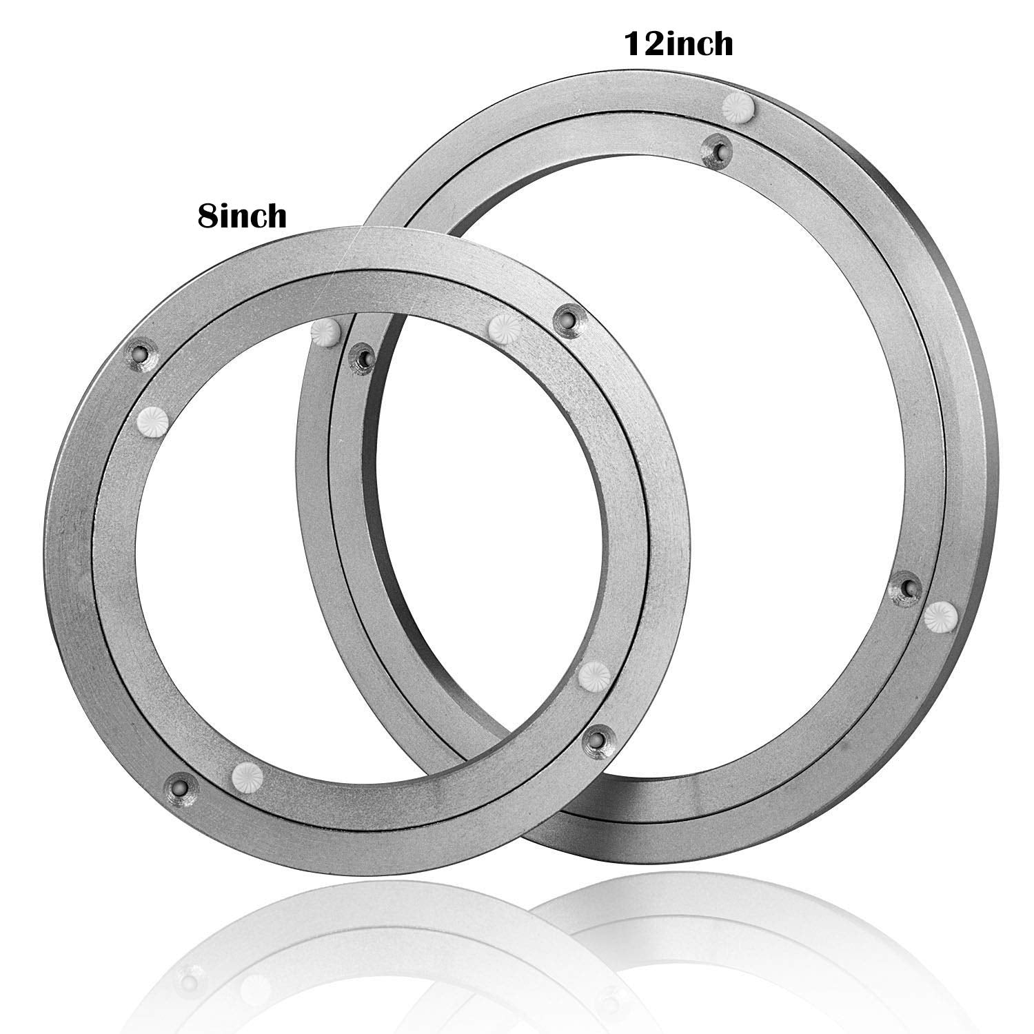 Cbtone 8 Inch Aluminum Lazy Susan Bearing Turntable Bearings 200Mm Silver Turntable Swivel Plate Hardware For Dining-Table