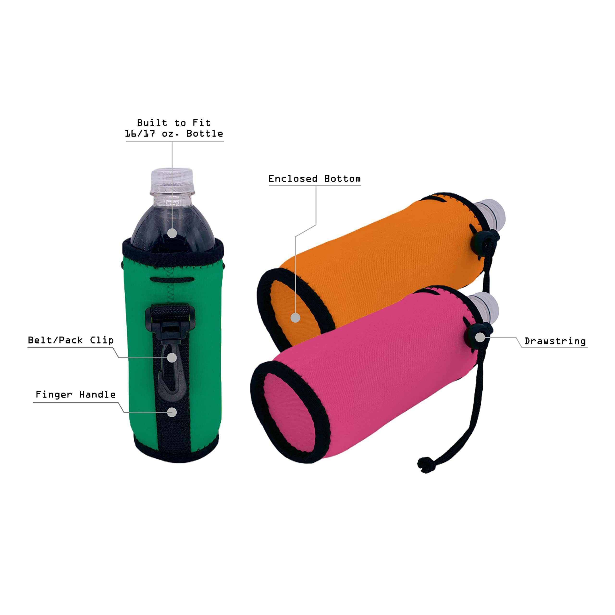 Blank Neoprene Water Bottle Coolie (Variety Color 6 Pack)