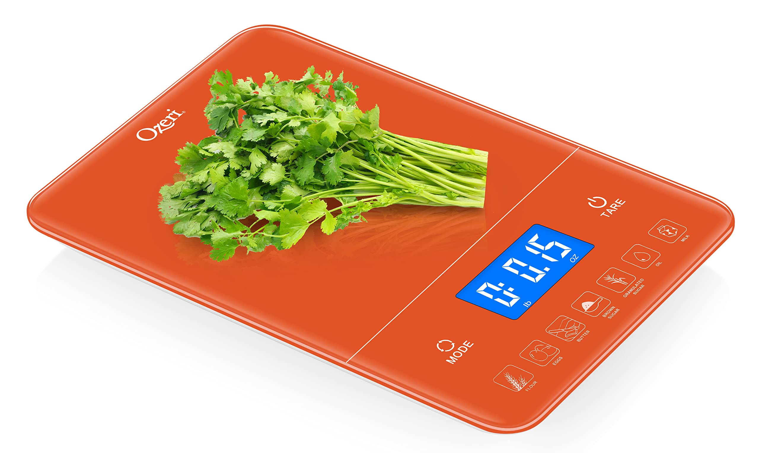 Ozeri Touch Iii 22 Lbs (10 Kg) Baker'S Kitchen Scale With Calorie Counter, In Tempered Glass