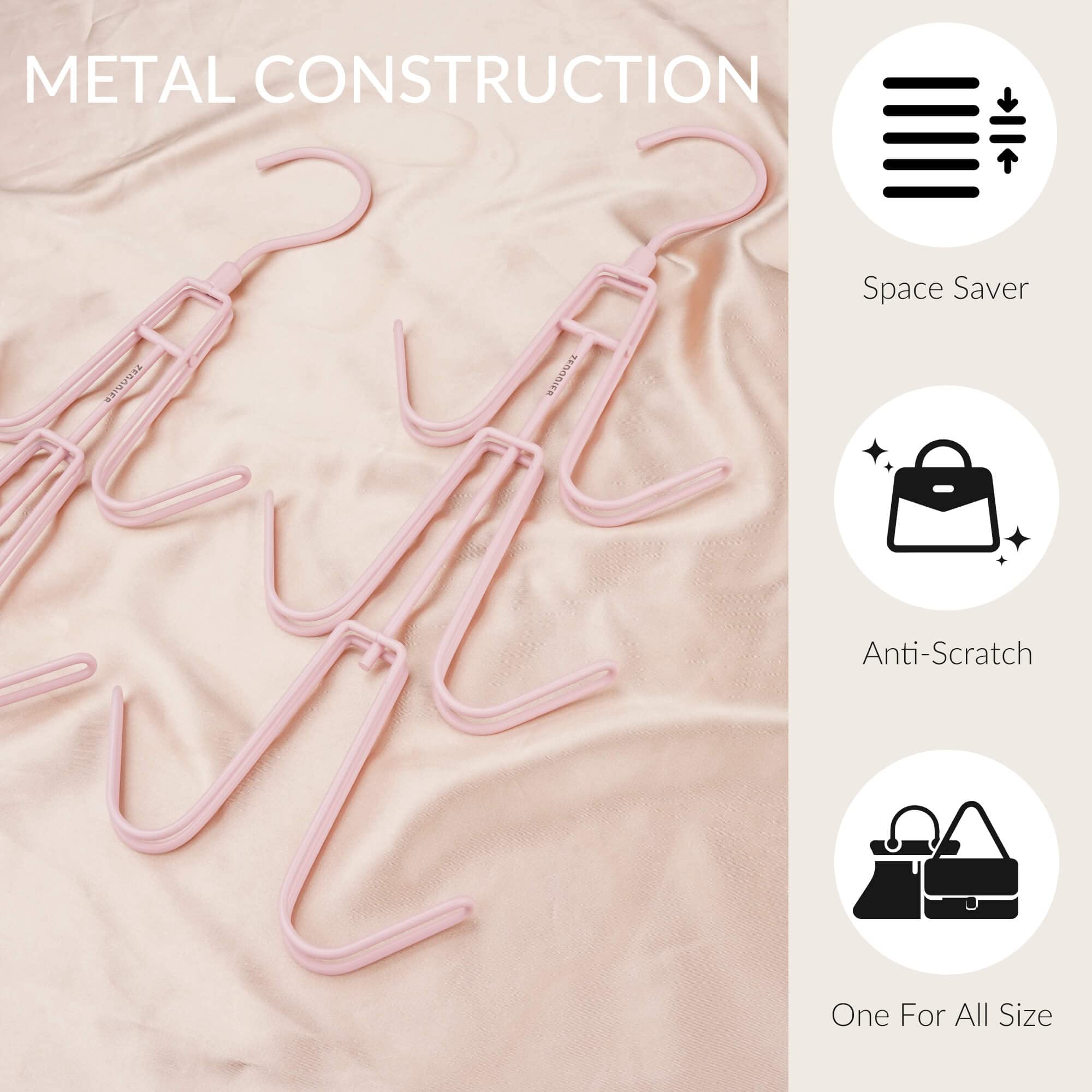 Zedodier Purse Hanger Organizer For Closet, Hanging Bag Holder, Keeping Purses Visible And In Good Condition, Metal Handbag Stor