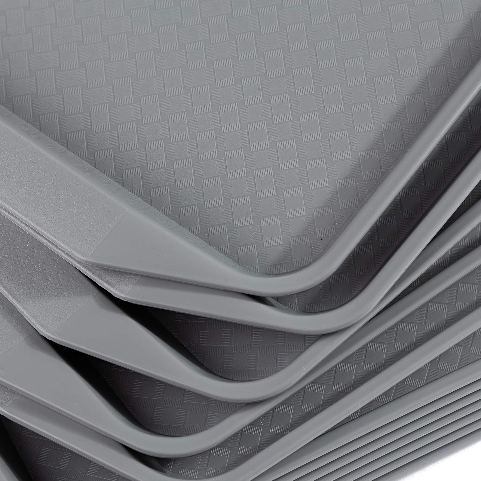 Aebeky Plastic Fast Food Tray,16.7 By 11.8-Inch,Set Of 12 (Grey)