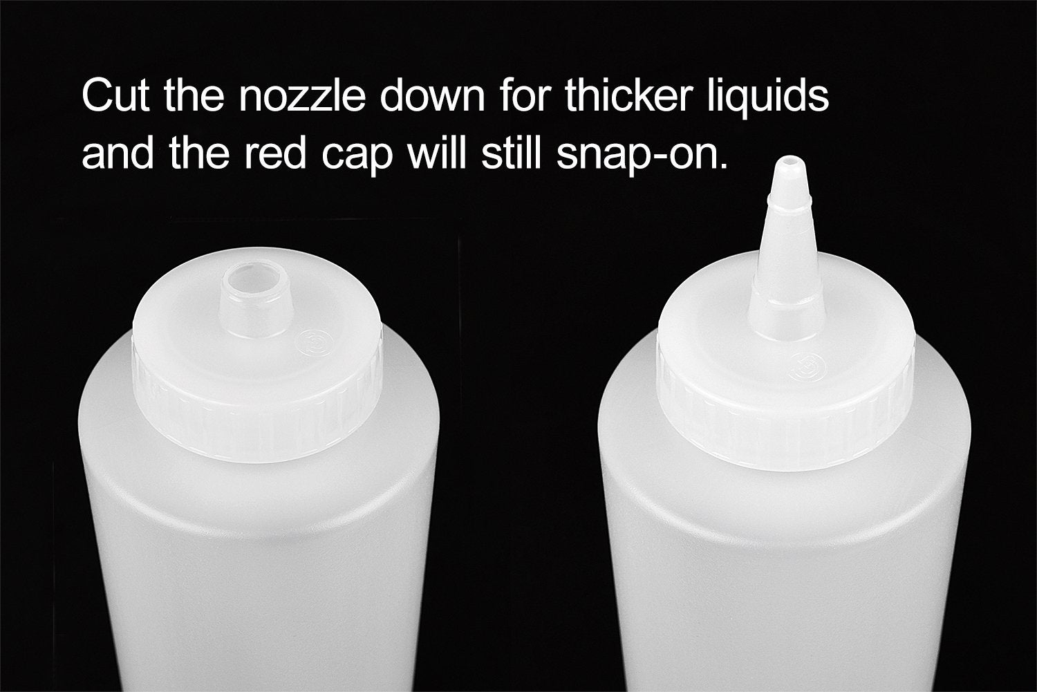 Pinnacle Mercantile 3 Pack Condiment Squeeze Bottles 8-Ounce Red Cap Soft Squeeze For Icing, Ketchup, Frosting, Cookie Decoratin