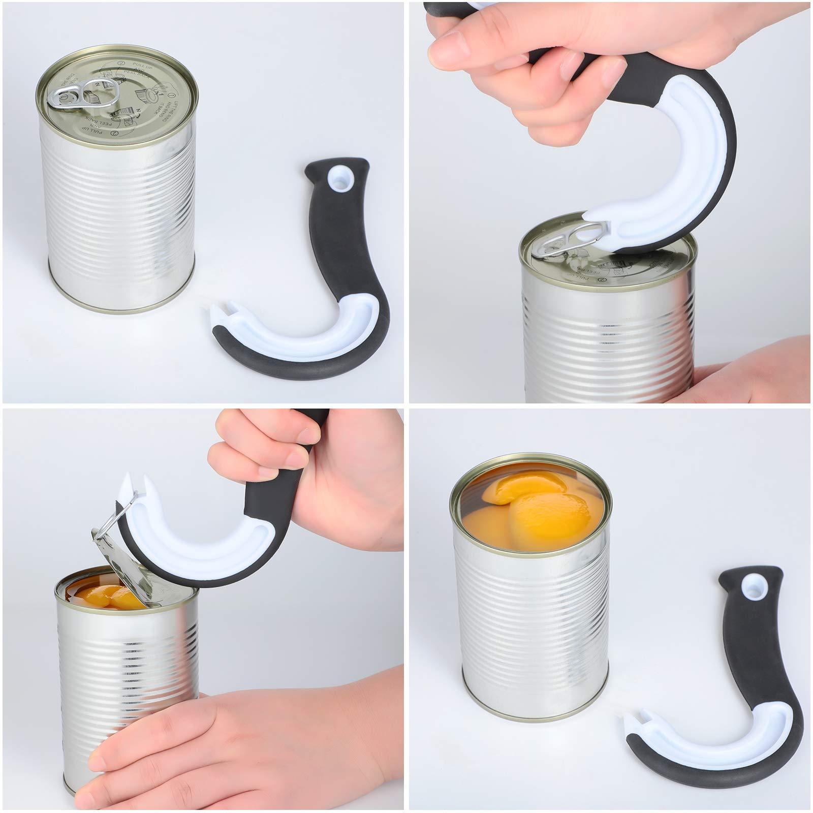 Mudder Easy Grip Can Opener - 2 Pieces, Rubber, 5.9x3.5 inches, Black and White, Model Mudder-Opener-1136