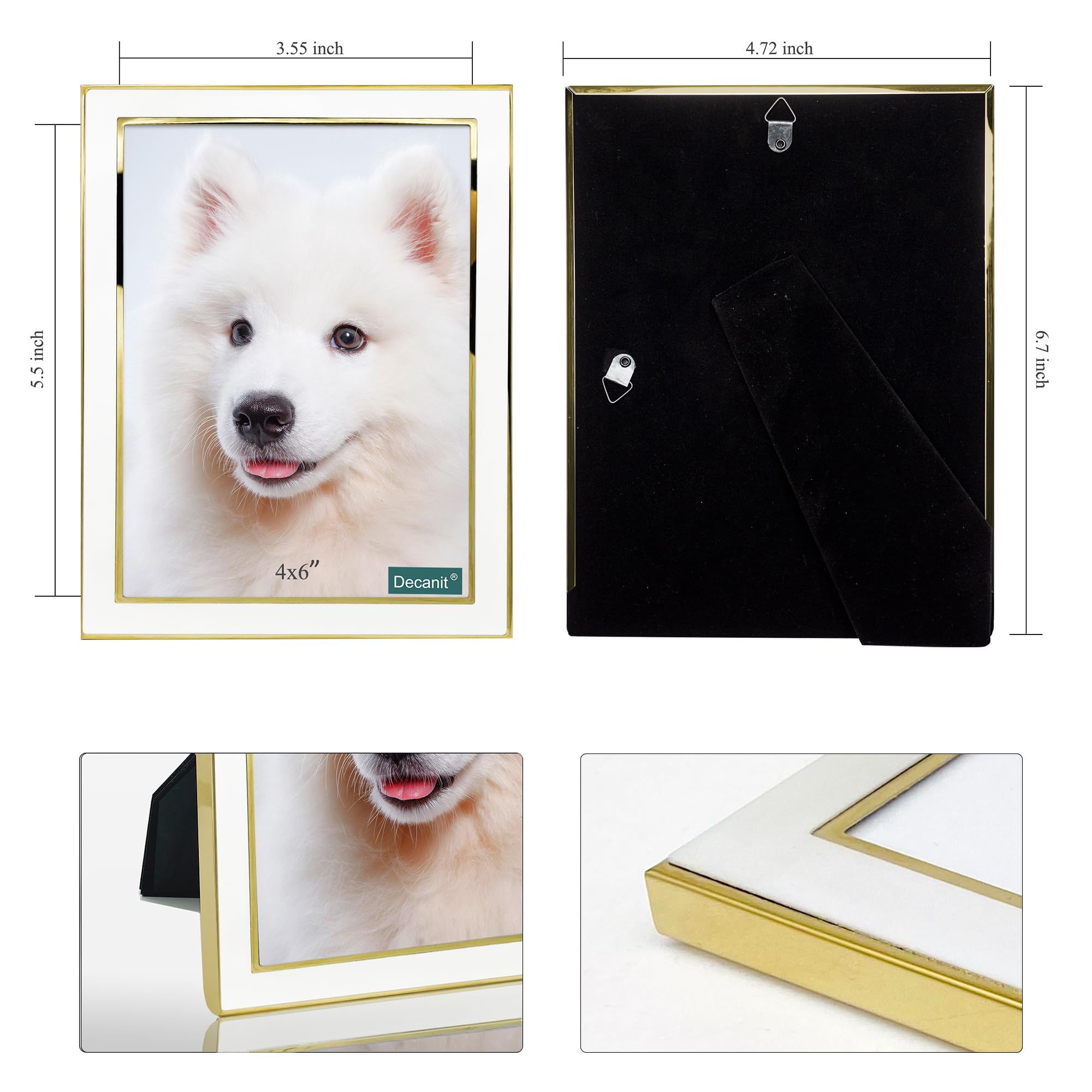 4x6 Picture Frames White Metal Photo Frames For Tabletop Display and Wall Decoration-Best Gifts For Family