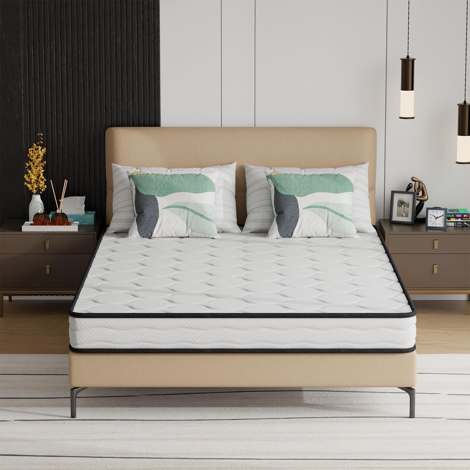 Paylesshere 6 Inch Hybrid Mattress With Innerspring And Foam/Fiberglass Free/Medium Firm Spring Mattress/Full Size Mattress In A