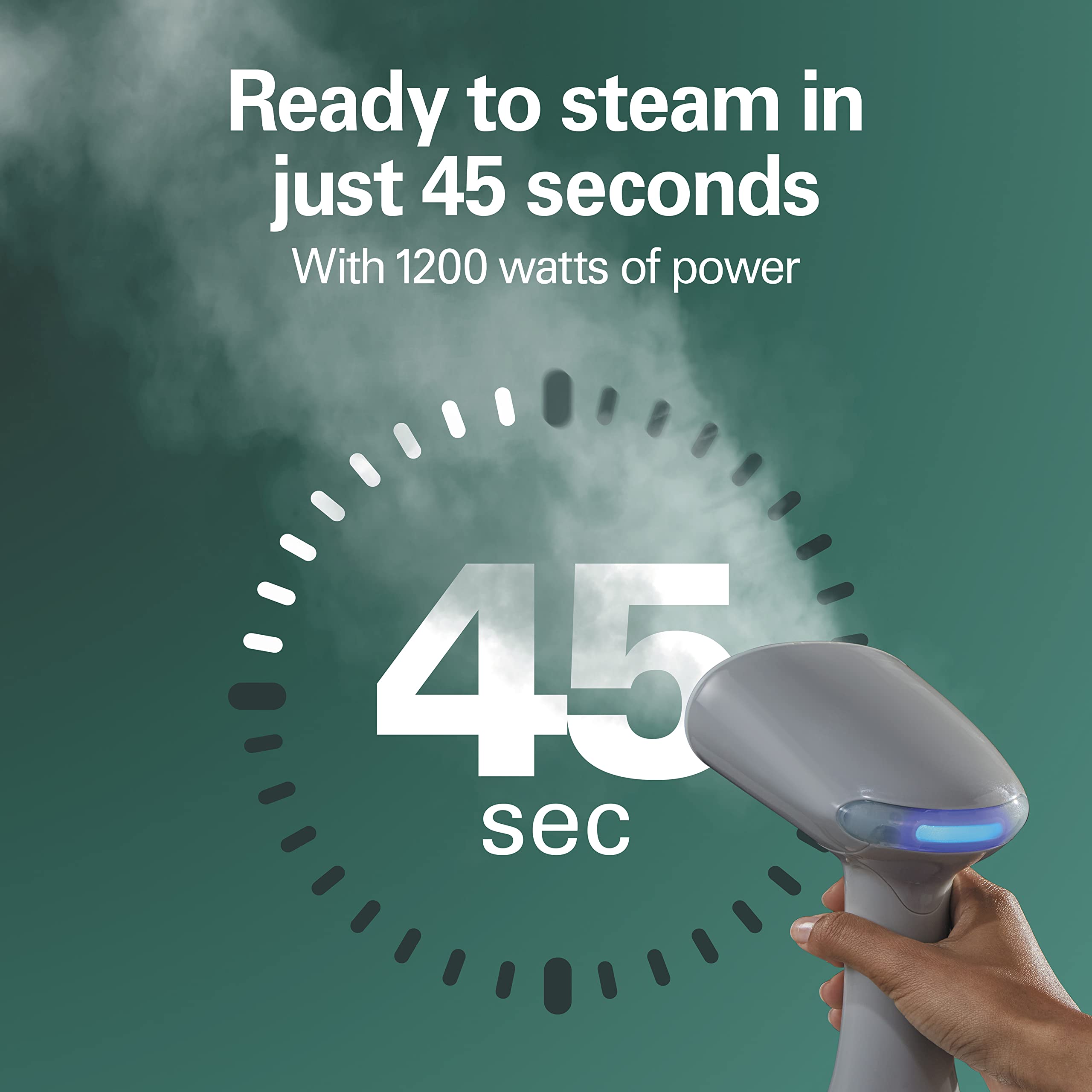 Hamilton Beach Handheld Garment Steamer For Clothes, Fabric And Drapes, 20 Minutes Of Continuous Steam, Portable Wrinkle-Remover