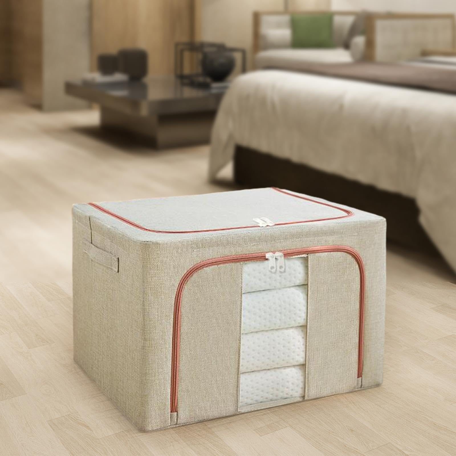 Trendivibe Comforter Storage Bag Clothing Storage Containers For Blanket Comforter Toys Beige 66L