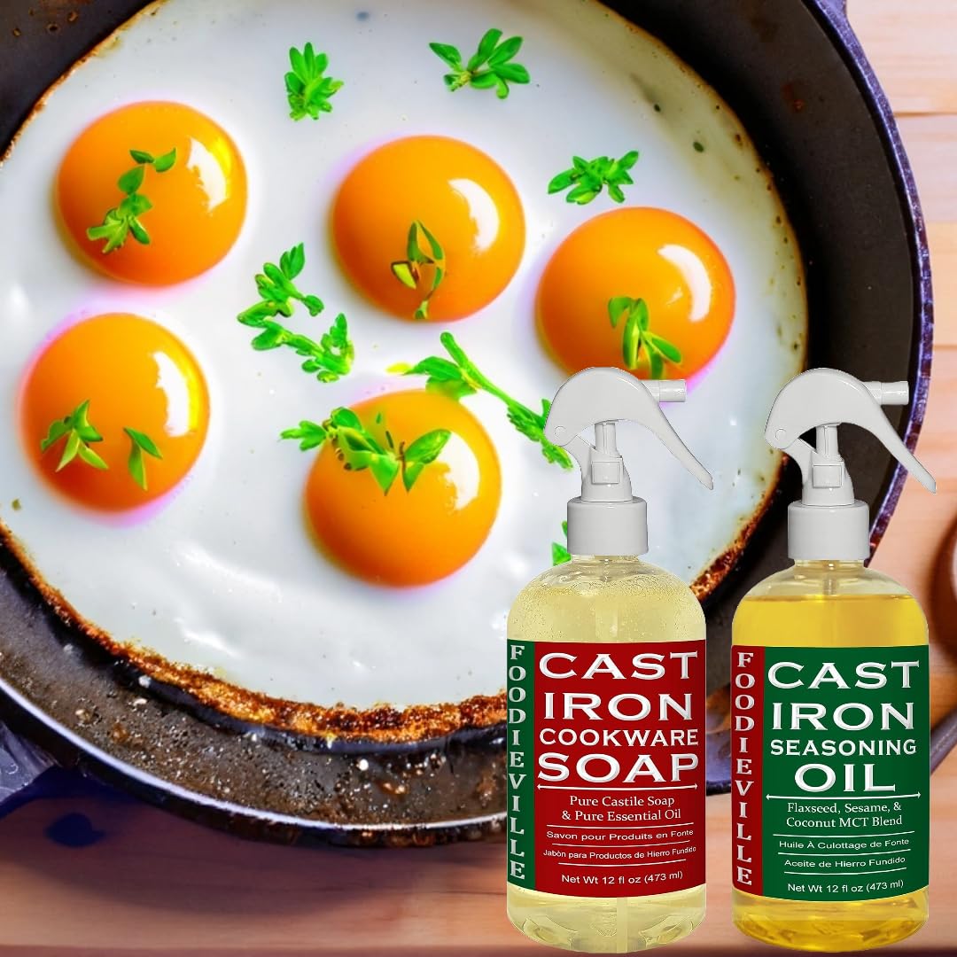 Cast Iron Oil Non-Stick Conditioner For Seasoning Skillets,Griddles, Bbq Grill, Flat Top Grills, Dutch Ovens With Oils Of Flax,